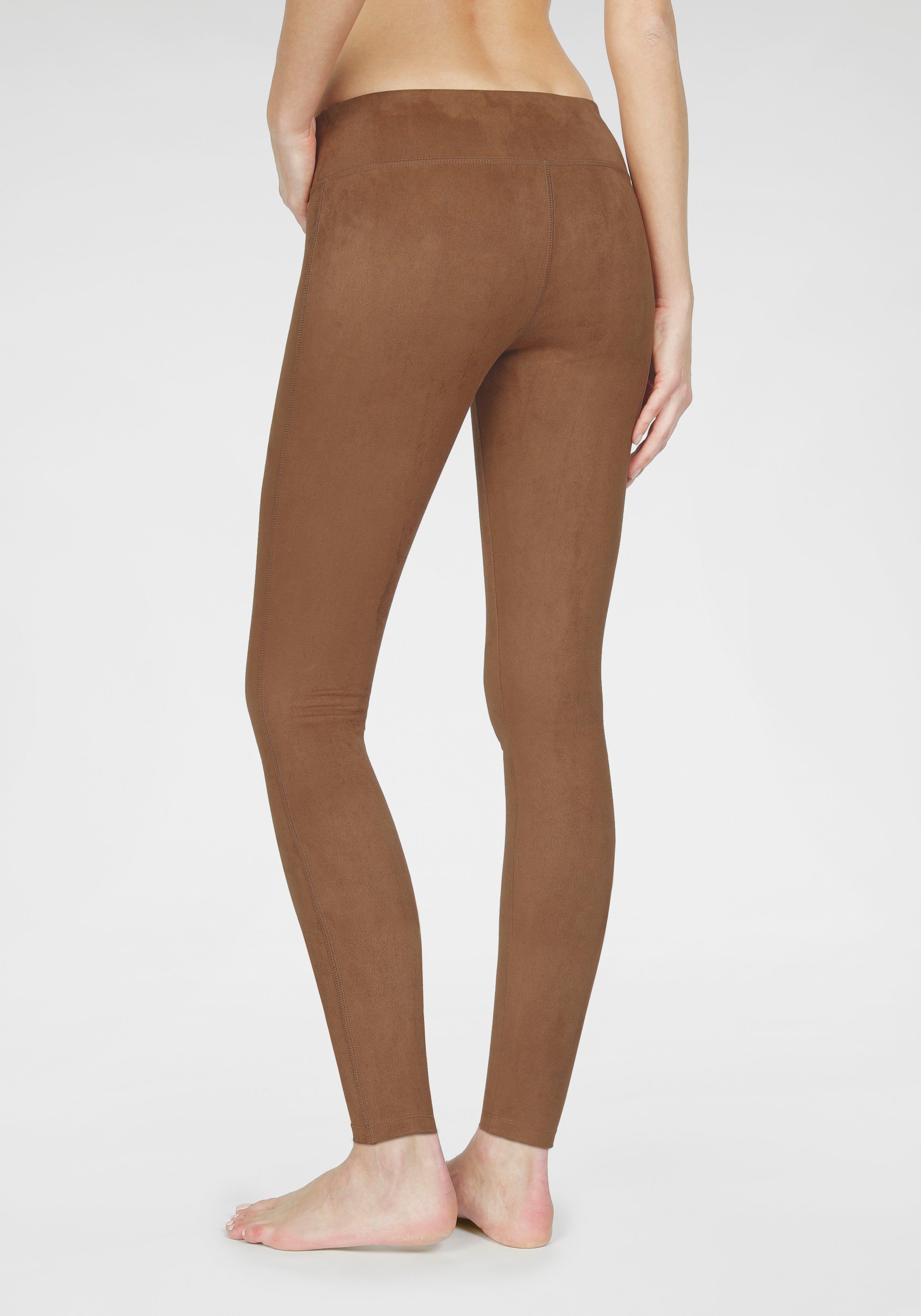 LASCANA Leggings in Velourleder-Optik