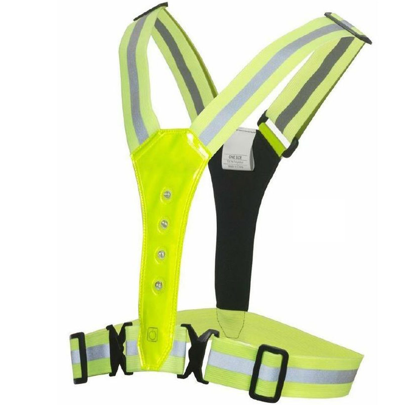 BENSON Warnweste LED-Sicherheitsweste Neongelb, 3 Leuchtmodi Reflektor-Gürtelweste (1-tlg., 1er-Set & 2er-Set) Verstellbare LED-Sicherheitsweste 130g 3 Leuchtmodi für Outdoor-Sport