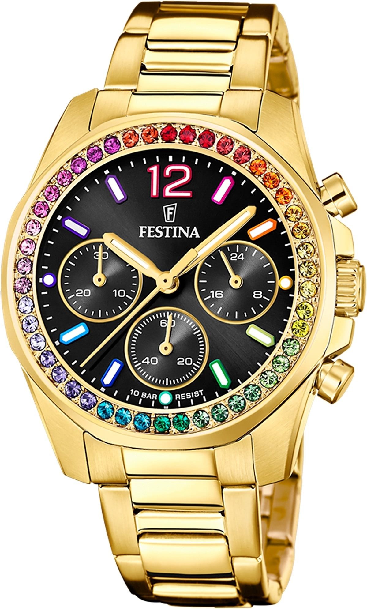 Quarzuhr Festina Damenuhr Edelstahl gold Festina