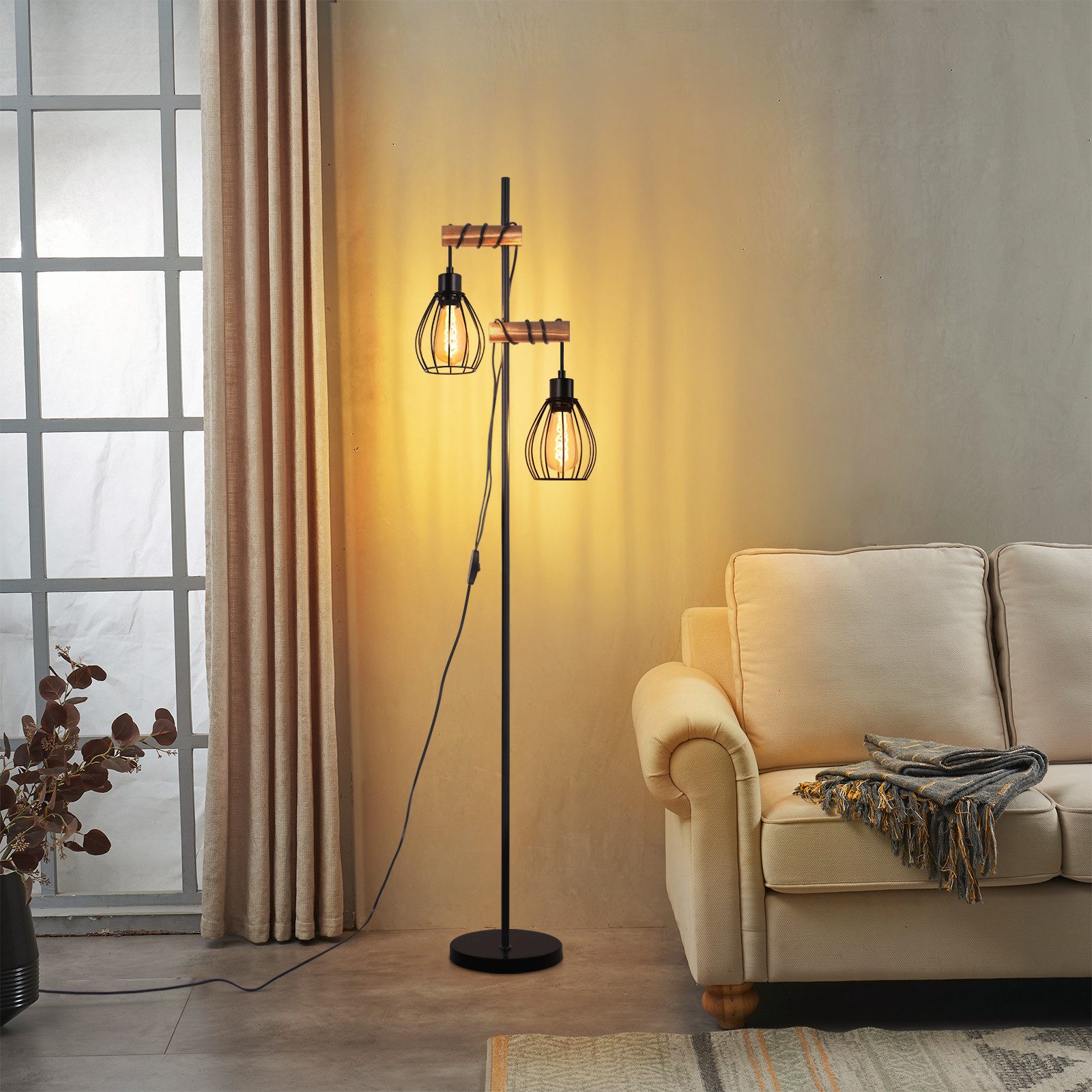 Nettlife Stehlampe Wohnzimmer E27 2 Flammig günstig online kaufen
