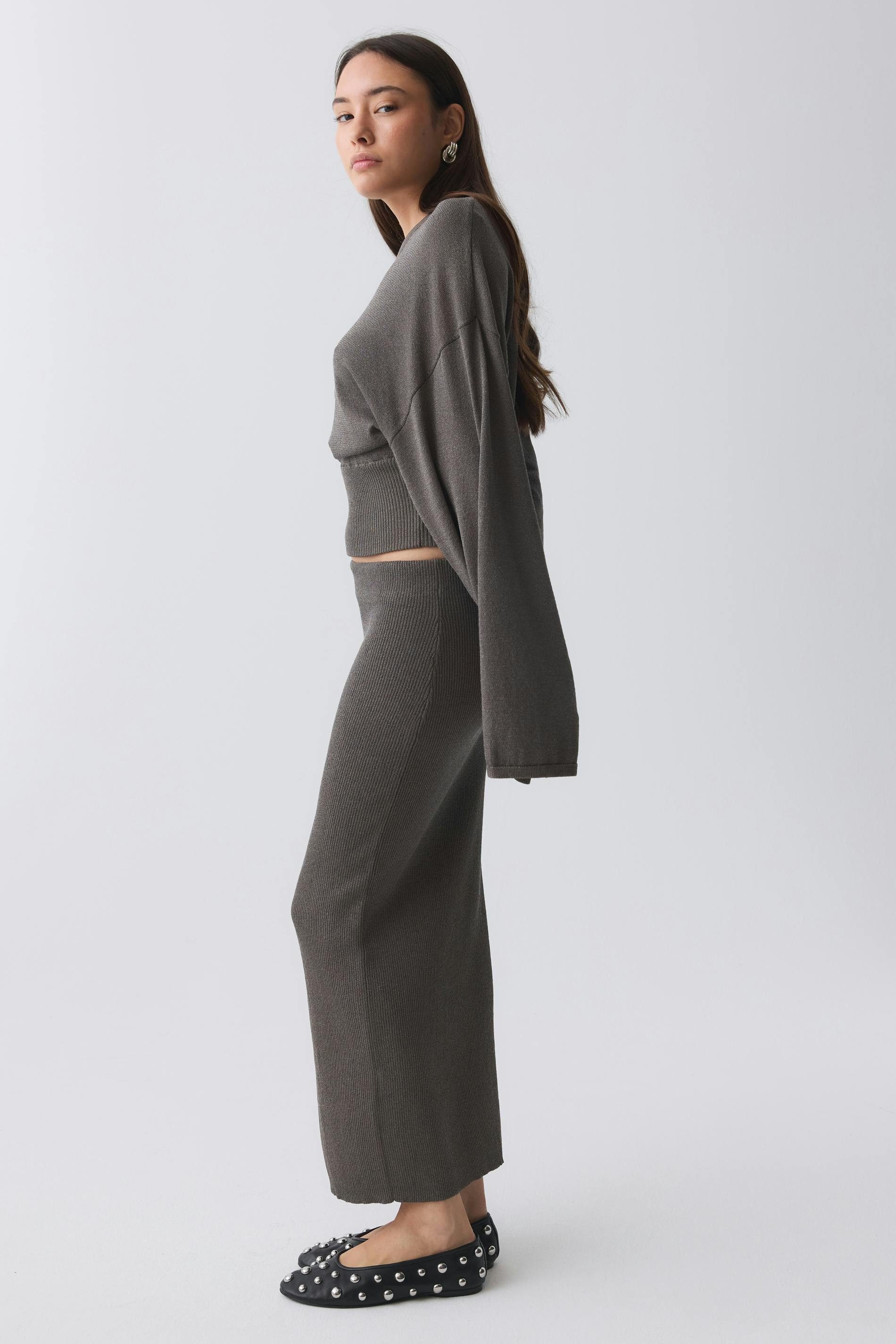 Gina Tricot Midirock Knitted metallic skirt