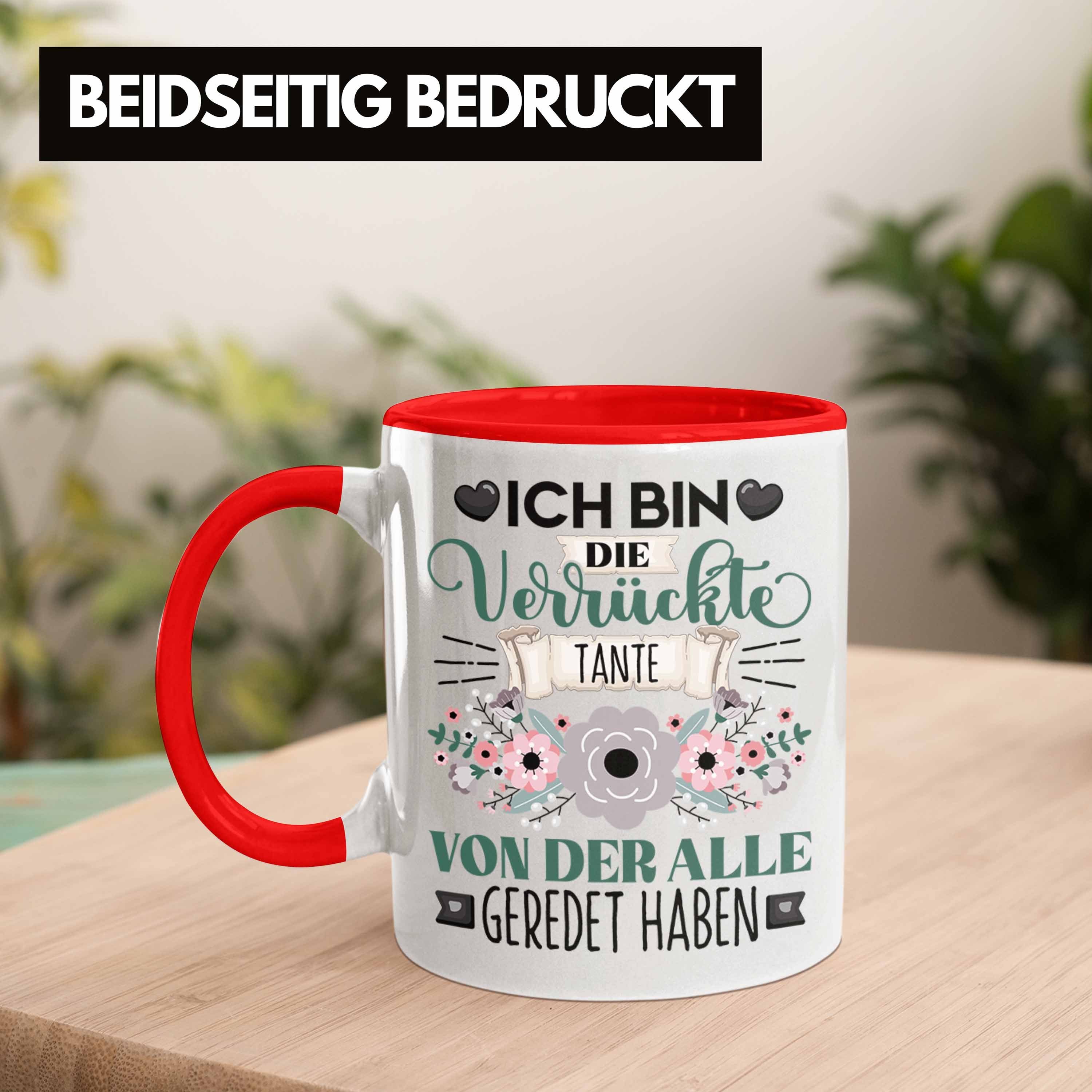Trendation Lustiger Bin Tante Tasse Geschenk Spruch Die Ich Rot Verrückt Tasse Geschenkidee