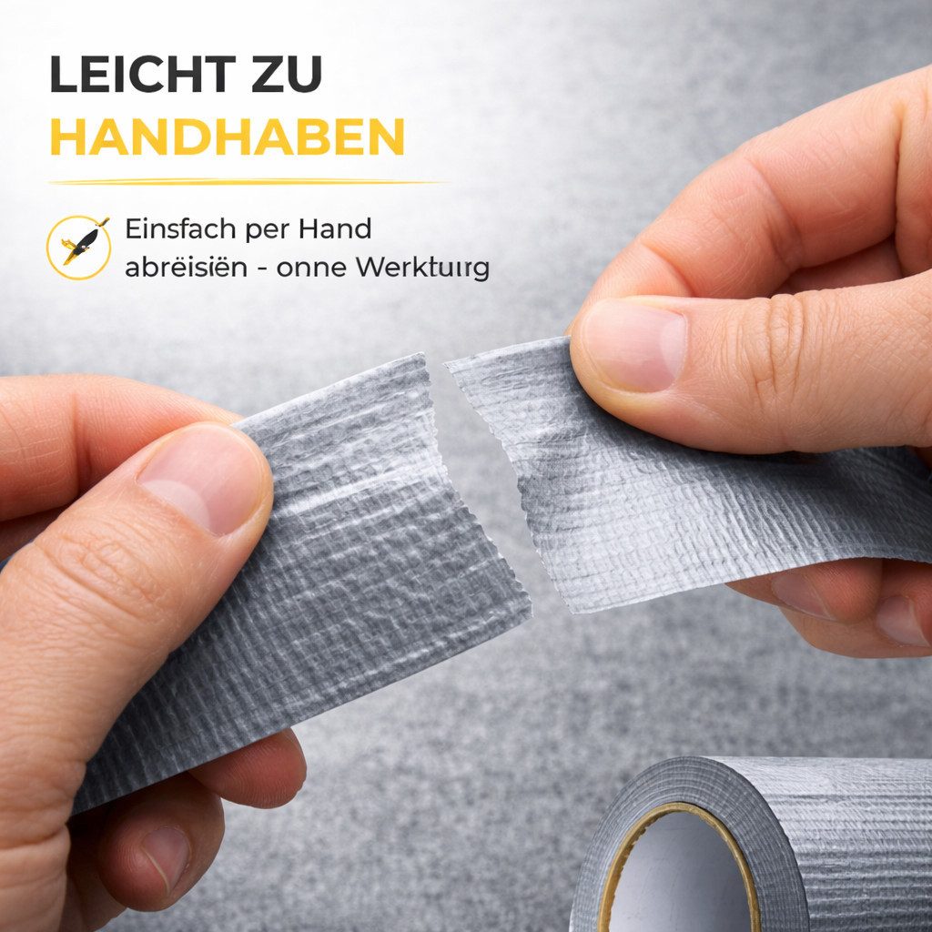 TK Gruppe Klebeband 4x Panzertape Gewebeklebeband Duct Tape silber – Reparaturband (4-St., Set)