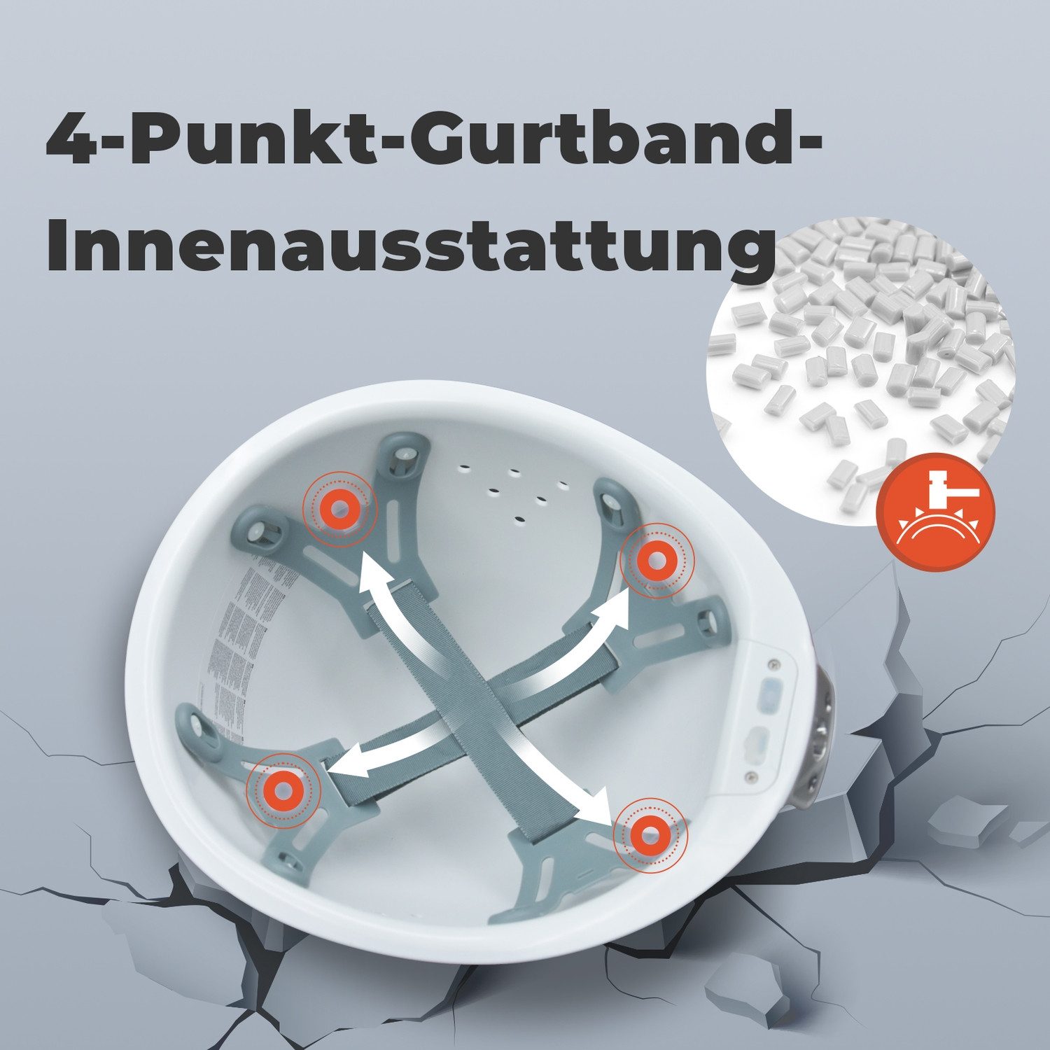 Mustbau Schutzhelm Bauhelm EN397, ABS Arbeitshelm mit Schweißband für Bau & Industrie, Sicherheitshelm für 53-65 cm Kopfumfang verstellbar