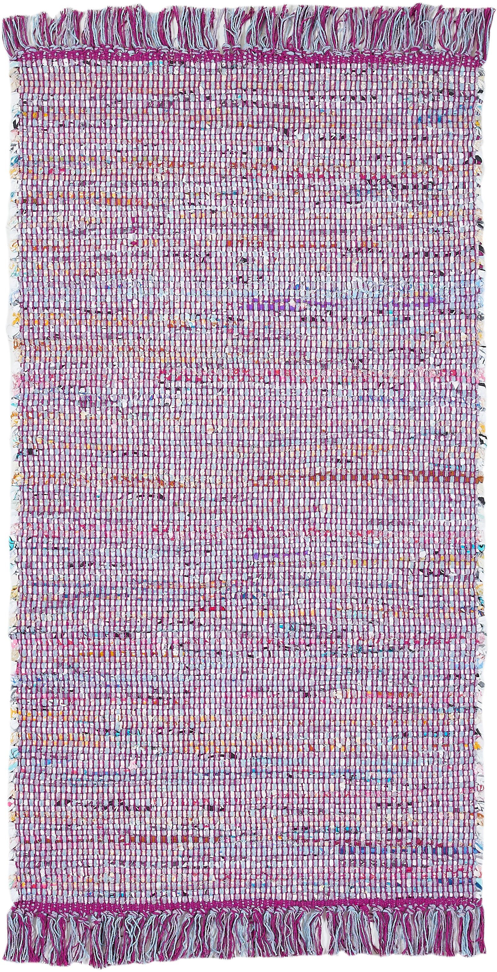 Teppich Frida, Andiamo, rechteckig, Höhe: 8 mm, Handweb Teppich, Fleckerl, reine  Baumwolle, handgewebt, mit Fransen
