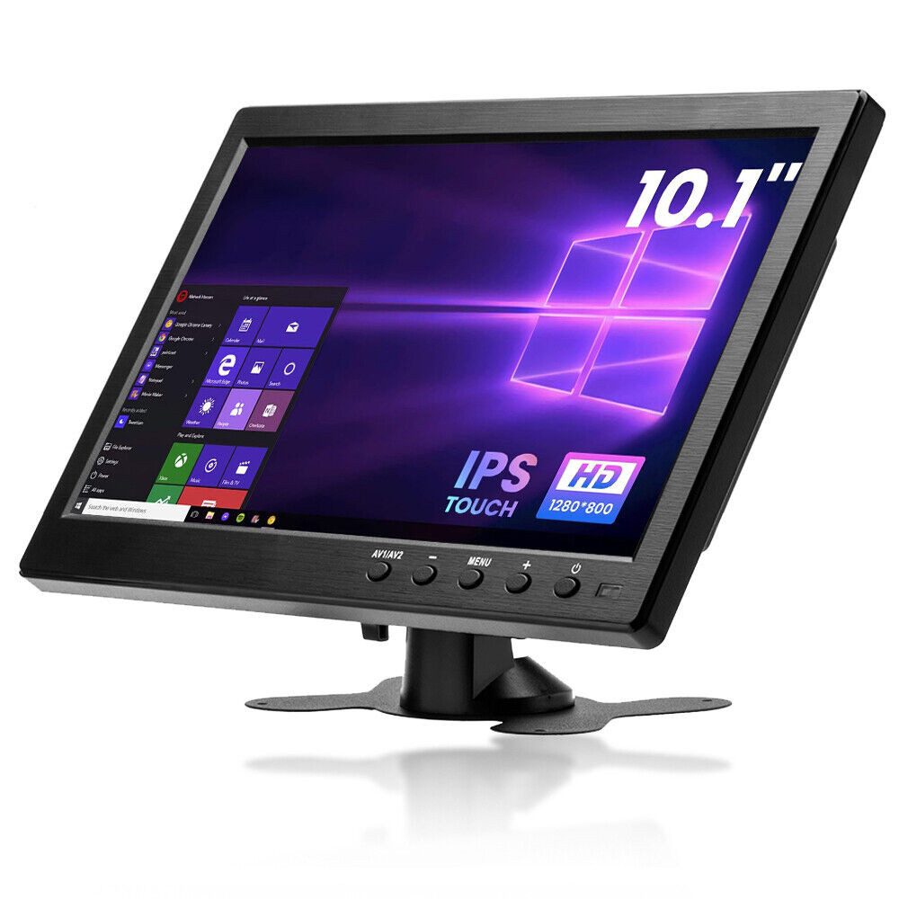 Hikity 10,1 Zoll Monitor Tragbarer 1080P LCD Bildschirm mit HDMI,AVI,VGA,USB Rückfahrkamera (1024 X 600, Digital Screen)