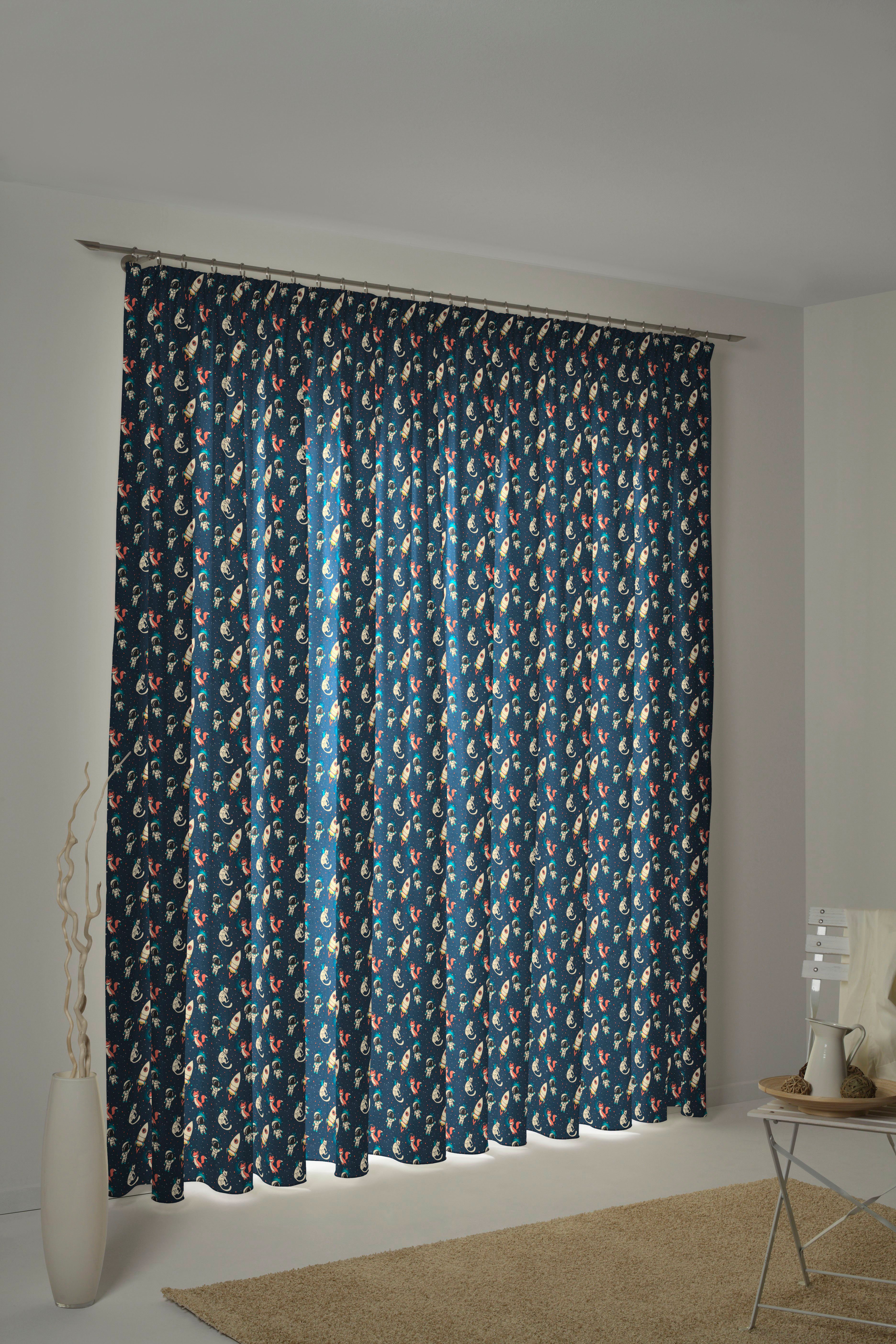 Adam Vorhang Space (1 St), Kräuselband, blickdicht, Jacquard, aus 100% Bio-Baumwolle