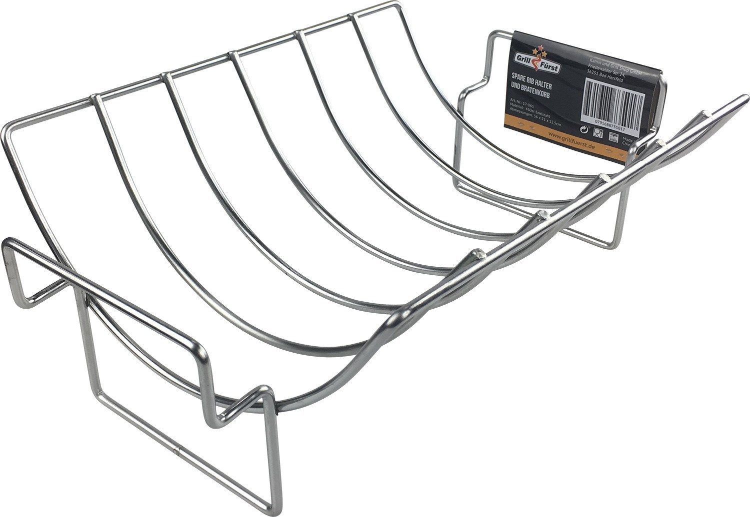 Grillfürst Sparerib-Halter Grillfürst 2in1 Rippchenhalter und Bratenkorb Edelstahl