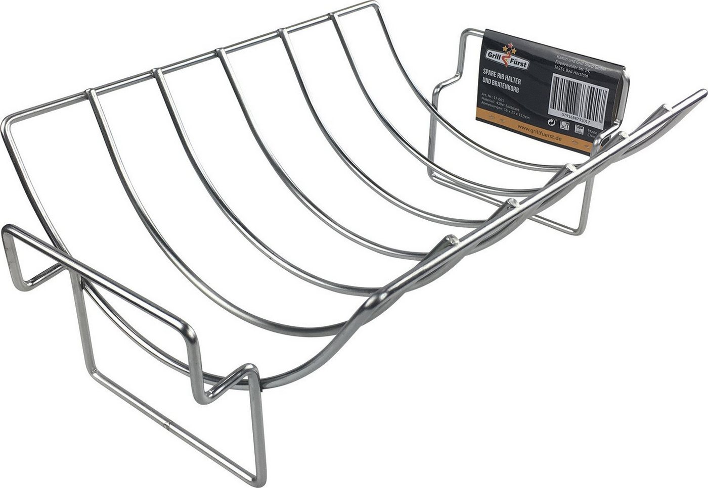 Grillfürst Sparerib-Halter Grillfürst 2in1 Rippchenhalter und Bratenkorb Edelstahl