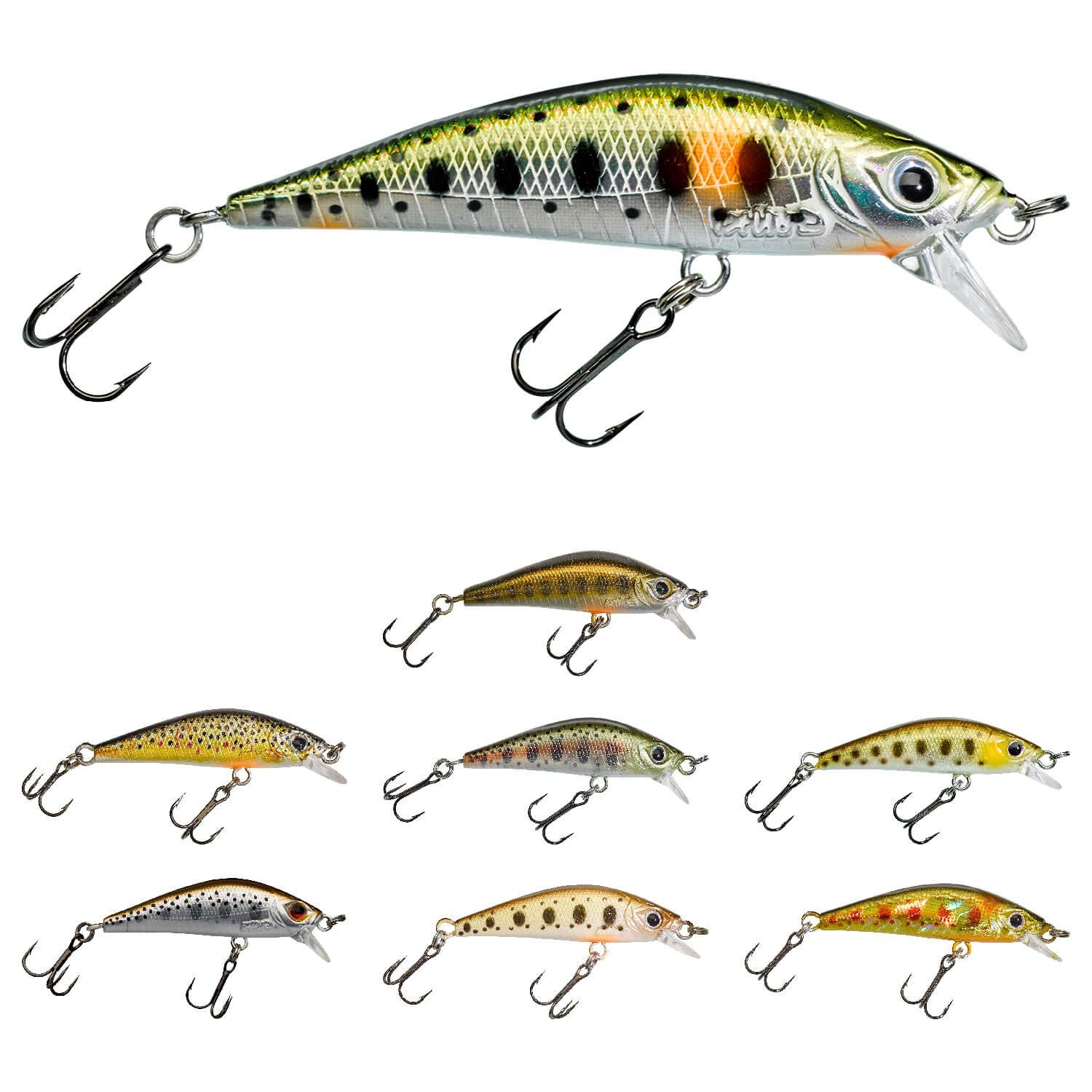 Gunki 39HW Trout Kunstköder Gamera Spot Wobbler, (1-St) Green Gunki Fishing