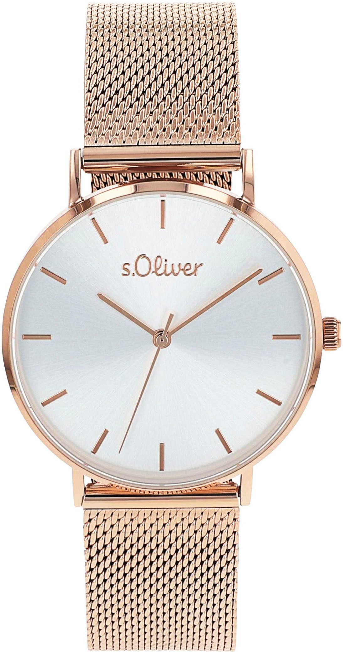 s.Oliver Quarzuhr 2033516, Armbanduhr, Damenuhr, analog, Edelstahlarmband günstig online kaufen