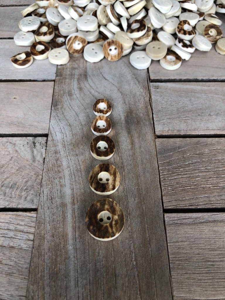 Hartmann-Knöpfe Knopf 1 Set (10 Knöpfe) echt Hirschhorn Knöpfe