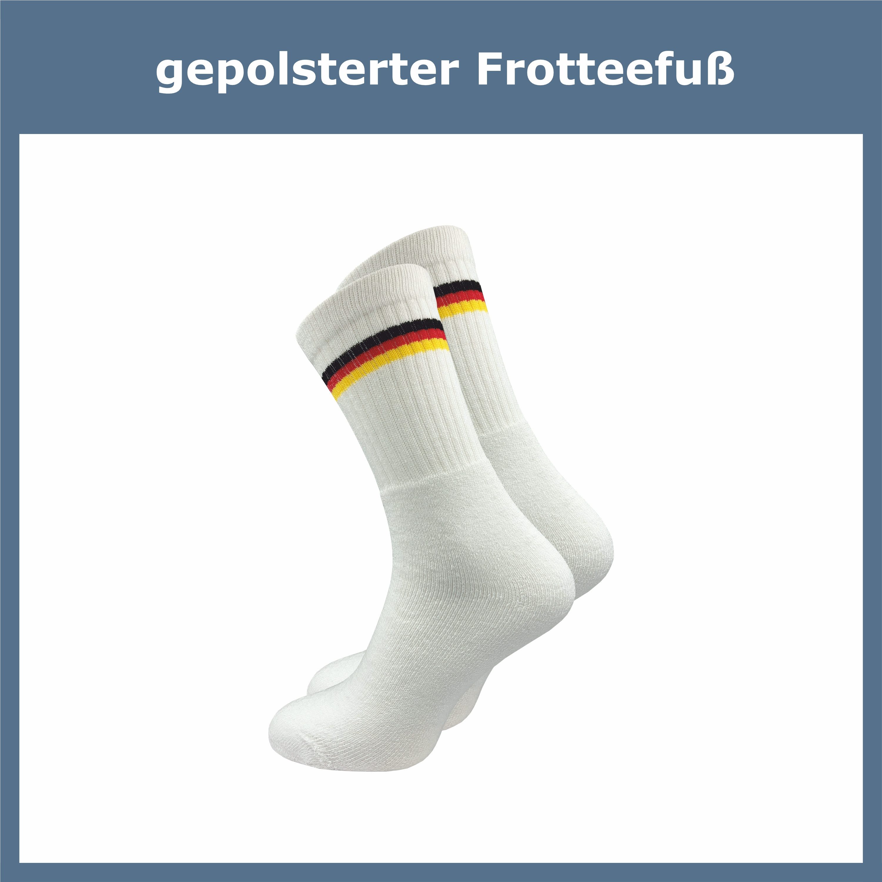 GAWILO Socken mit Deutschland Flagge - Fan Socke zur Fußball WM (6 Paar) Zeigen Sie Ihren Support für unsere Mannschaft auch an Fuß & Bein