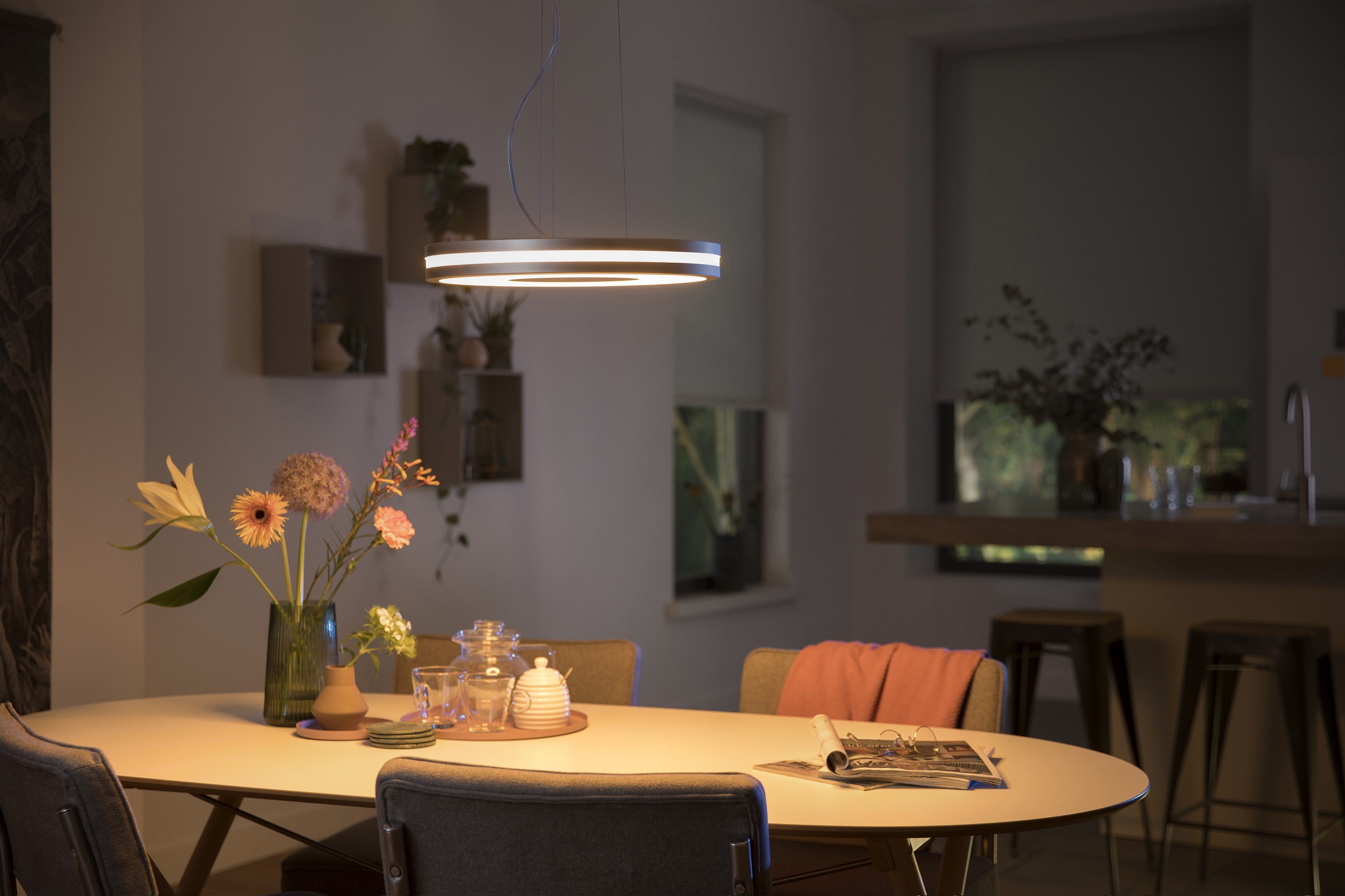 Philips Hue LED Pendelleuchte Being, Dimmfunktion, LED Warmweiß integriert, fest