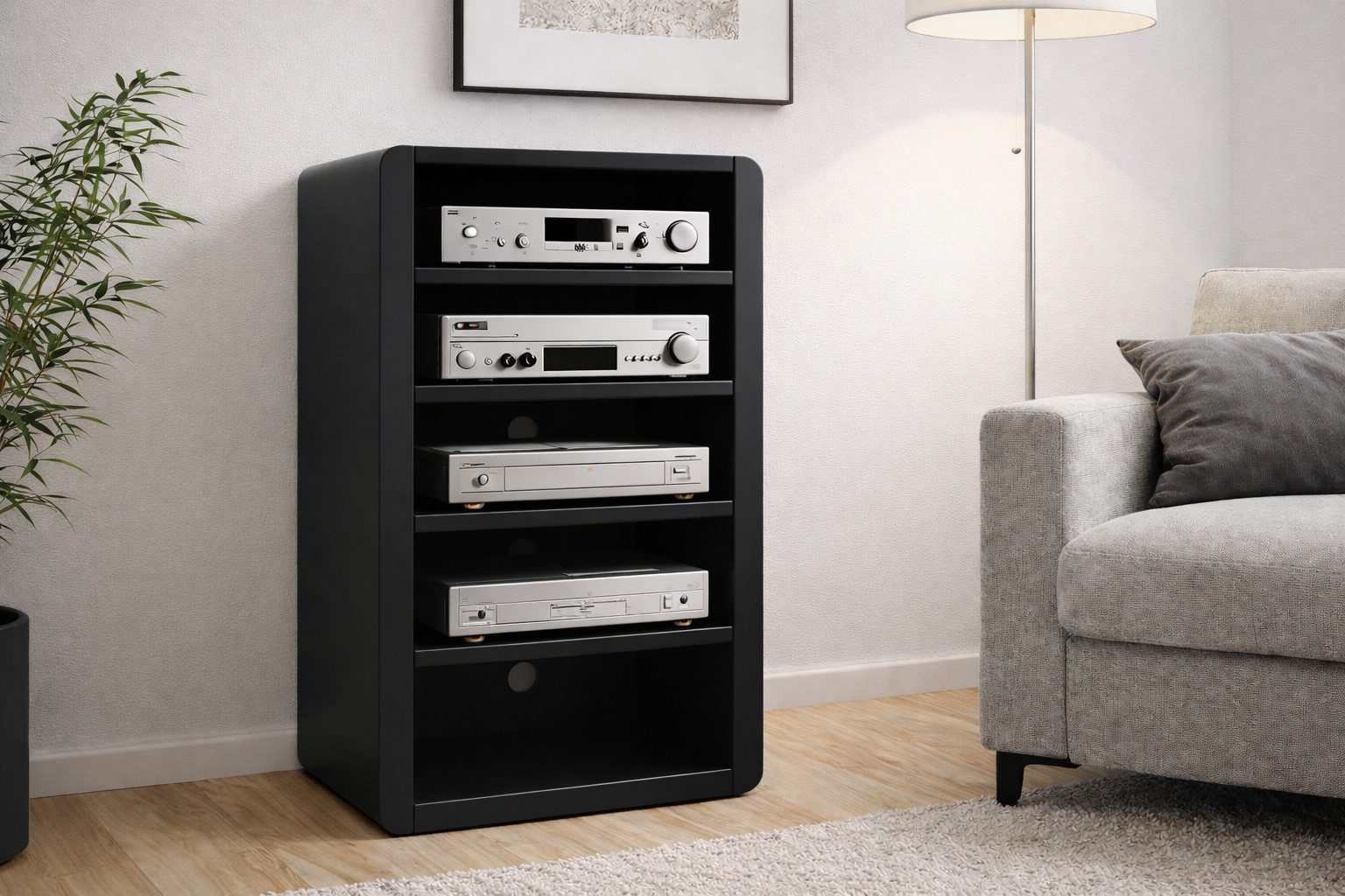 Schnepel TV-Regal Schnepel HiFi-Möbel ELF-H60, 1-tlg., 6 Ablagen, 4 verstellbare Fachböden, verschiedene Farbvarianten