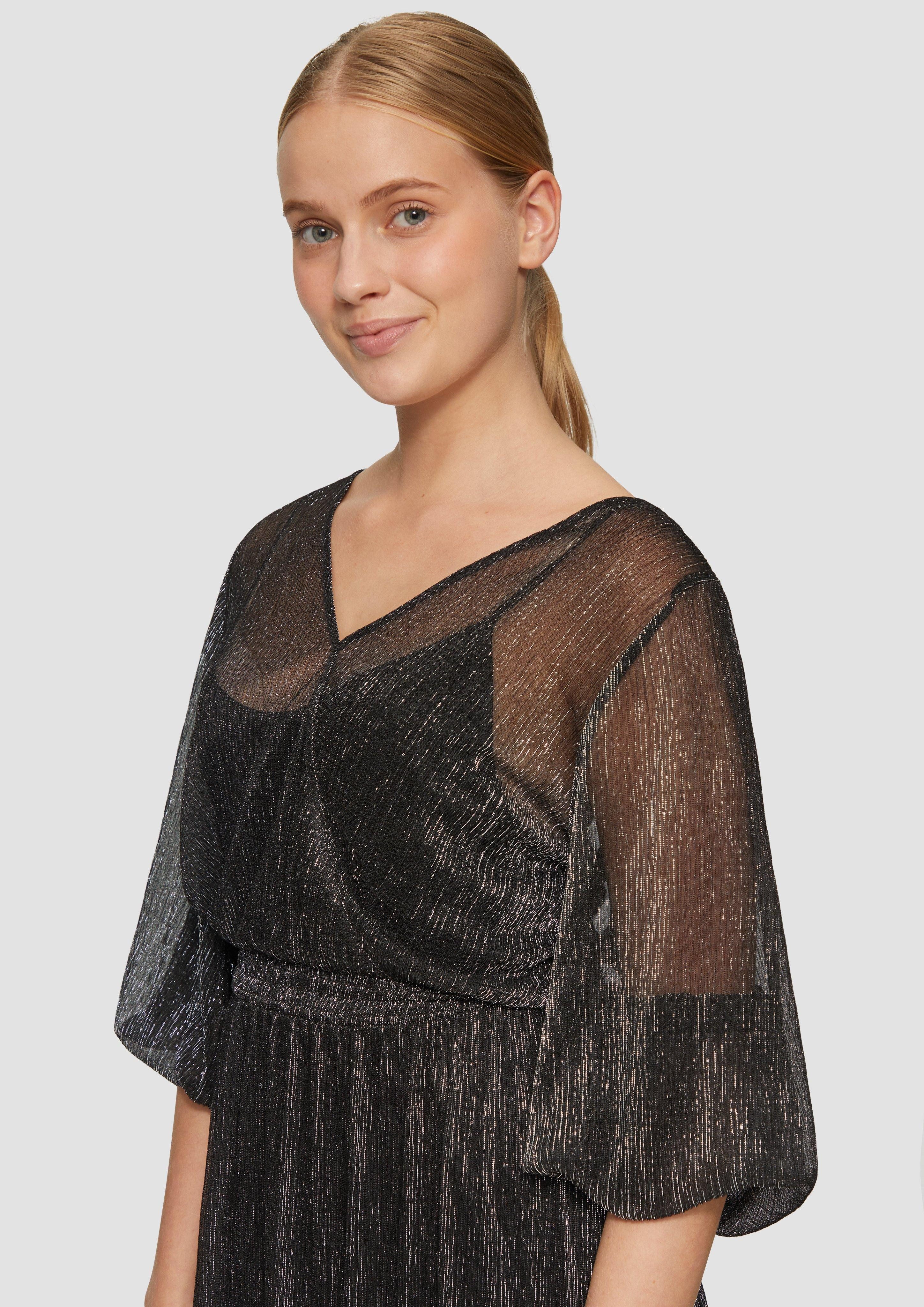 s.Oliver Maxikleid Langes Meshkleid mit Glitzergarn günstig online kaufen