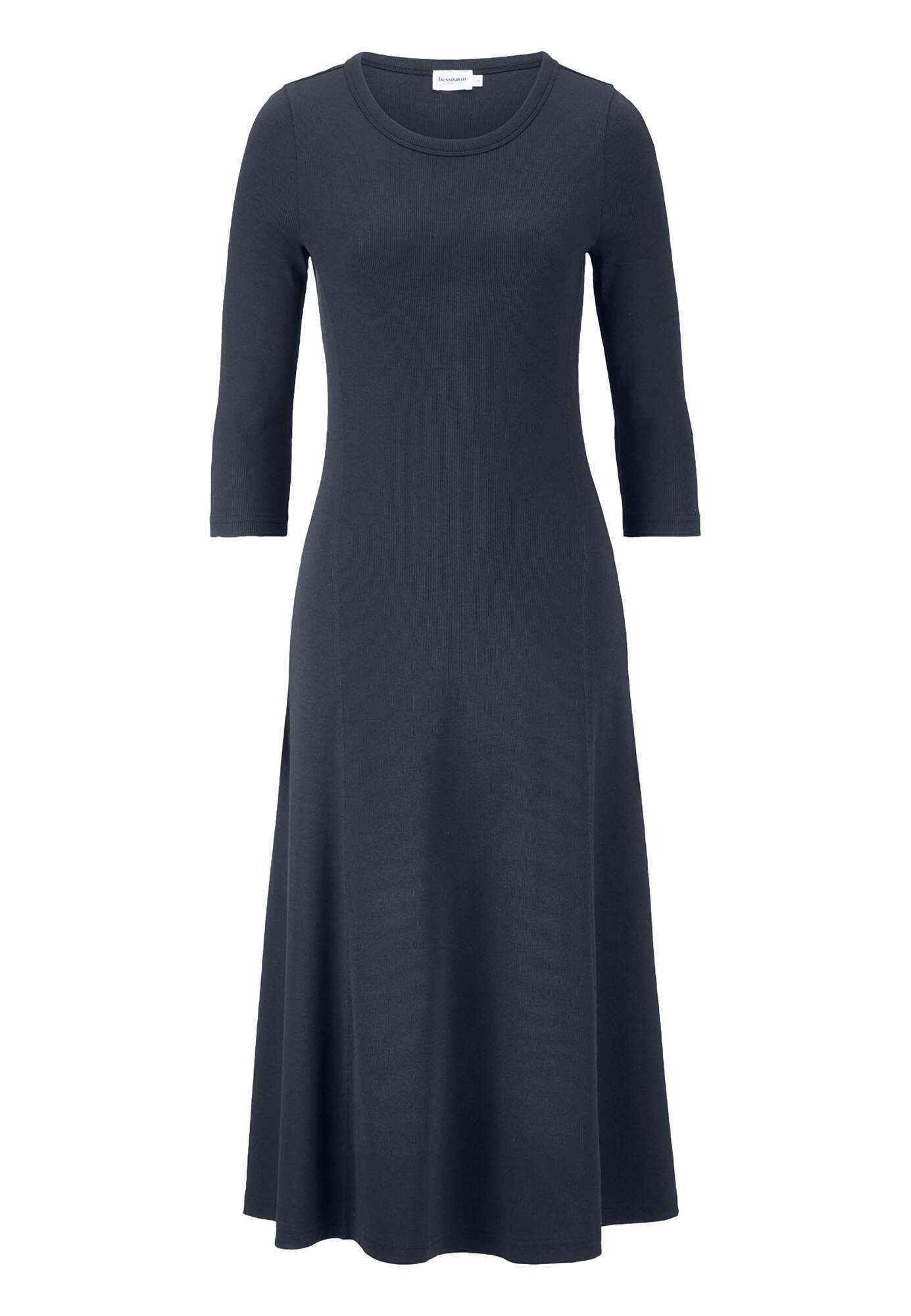 Hessnatur Jerseykleid Midi Slim aus Bio-Baumwolle (1-tlg) günstig online kaufen