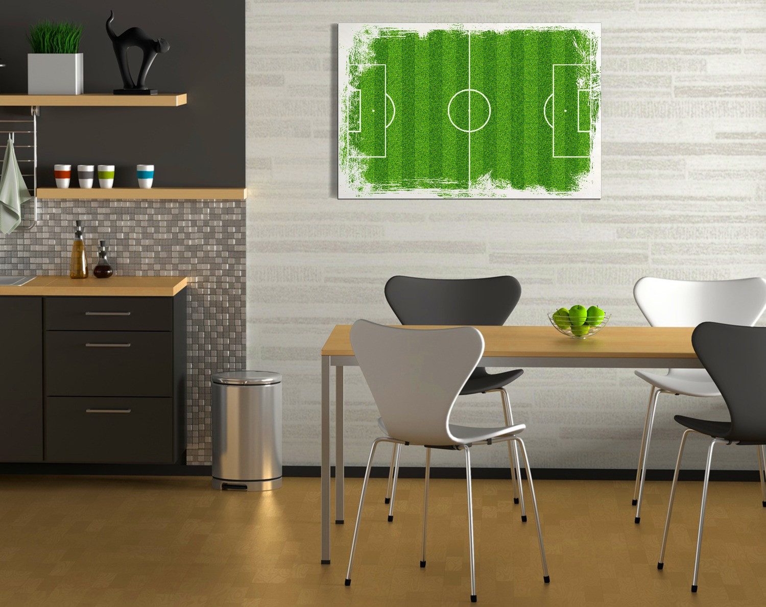 Wallario Holzbild, Fußballfeld, in verschiedenen Ausführungen