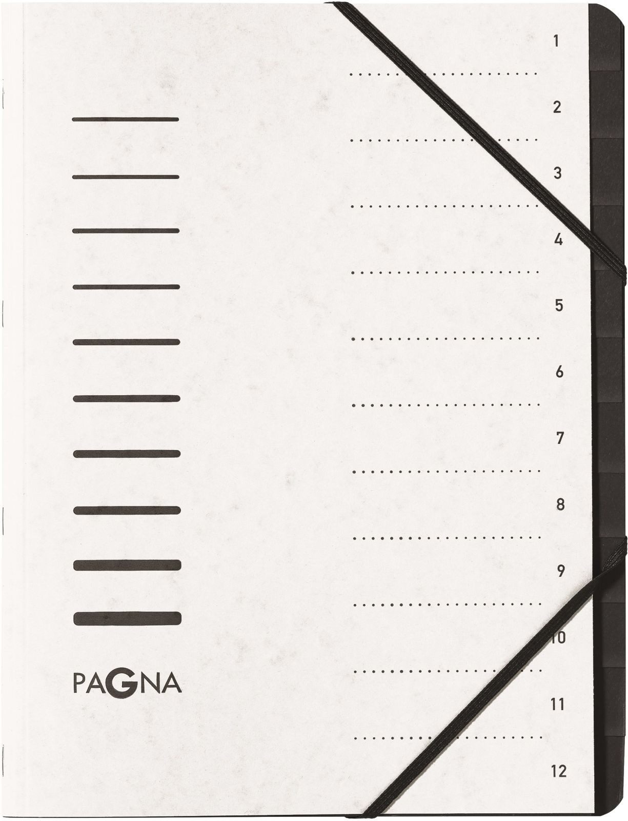 PAGNA Organisationsmappe Ordnungsmappe A4 12 Fächer weiß 1-12