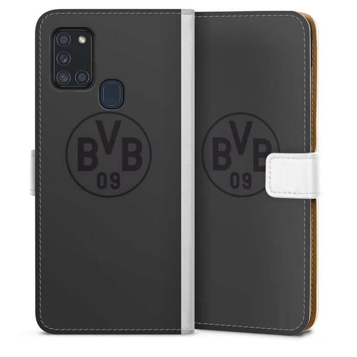 DeinDesign Handyhülle Borussia Dortmund Logo BVB BVB Grau Samsung Galaxy A21s Hülle Handy Flip Case Wallet Cover