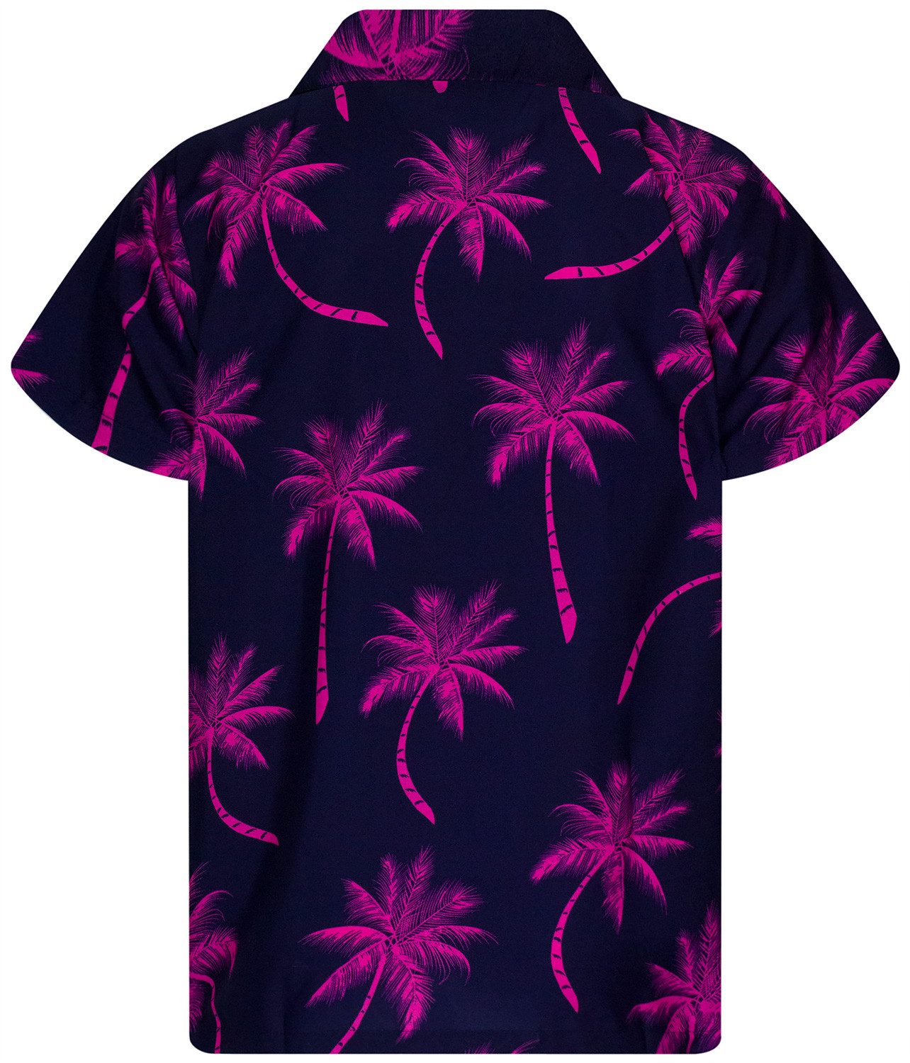 King Kameha Hawaiihemd "Palmshadow" Funky Hawaii-Hemd Herren Kurzarm Front-Tasche Sommerhemd