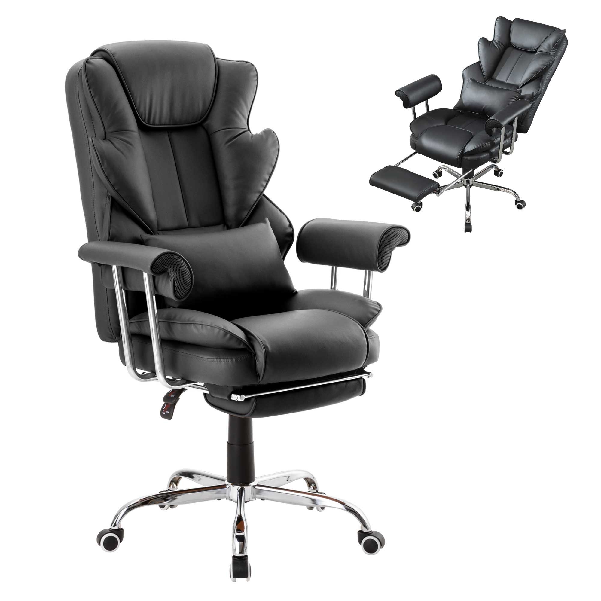 UEV Bürostuhl Ergonomisch Gaming Stuhl Chefsessel Schreibtischstuhl mit Fuß günstig online kaufen