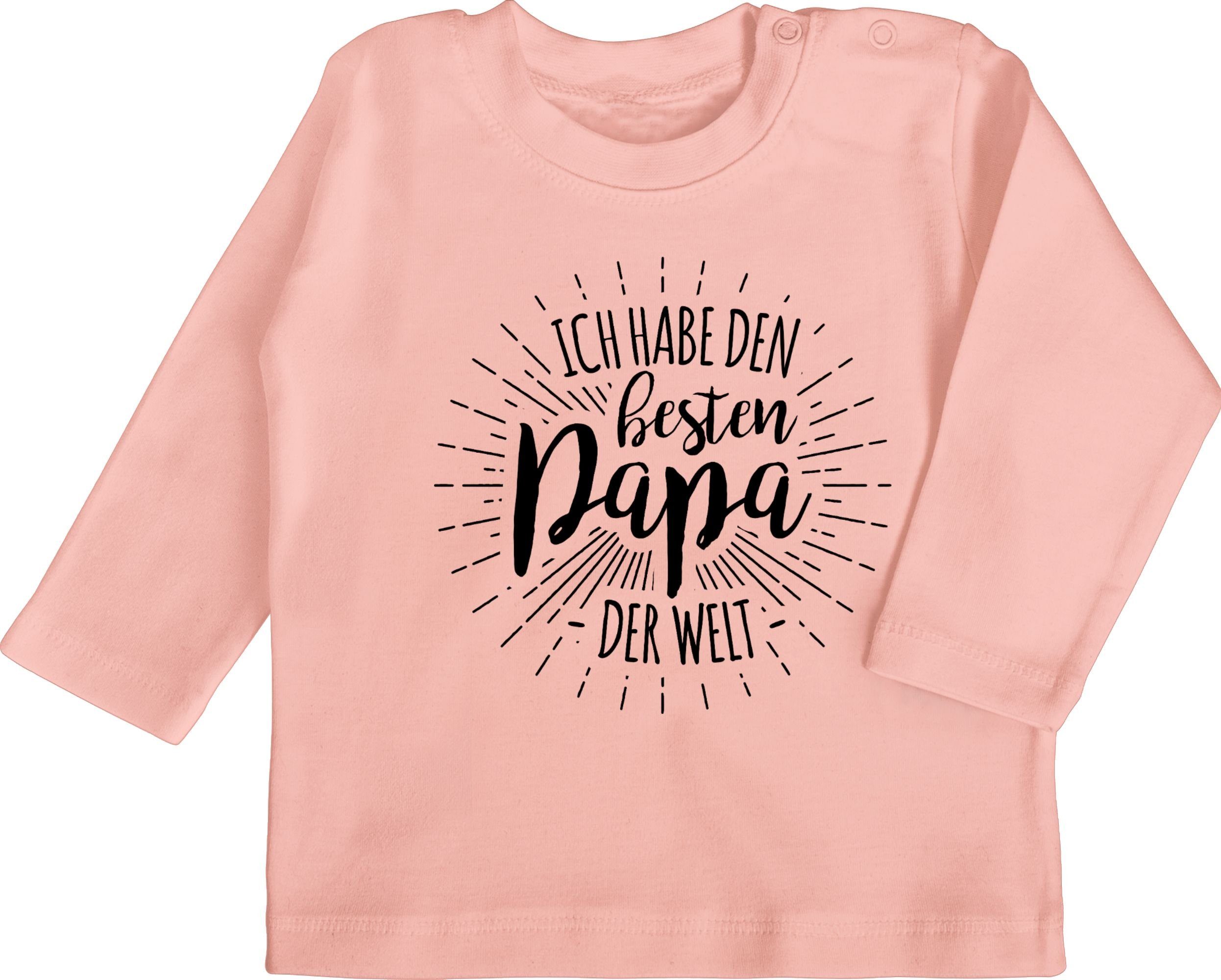Shirtracer Papa Vatertag 1 T-Shirt besten habe den Geschenk der Babyrosa Welt Ich Baby