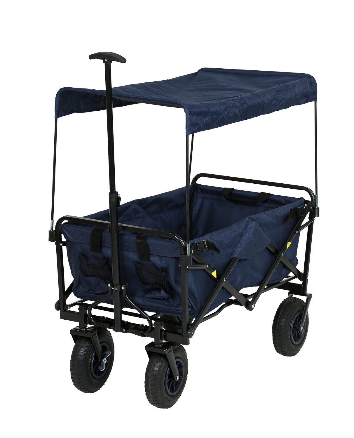 Frosal Bollerwagen Nick faltbar mit Luftreifen Bremse und Dach in blau, blau faltbar