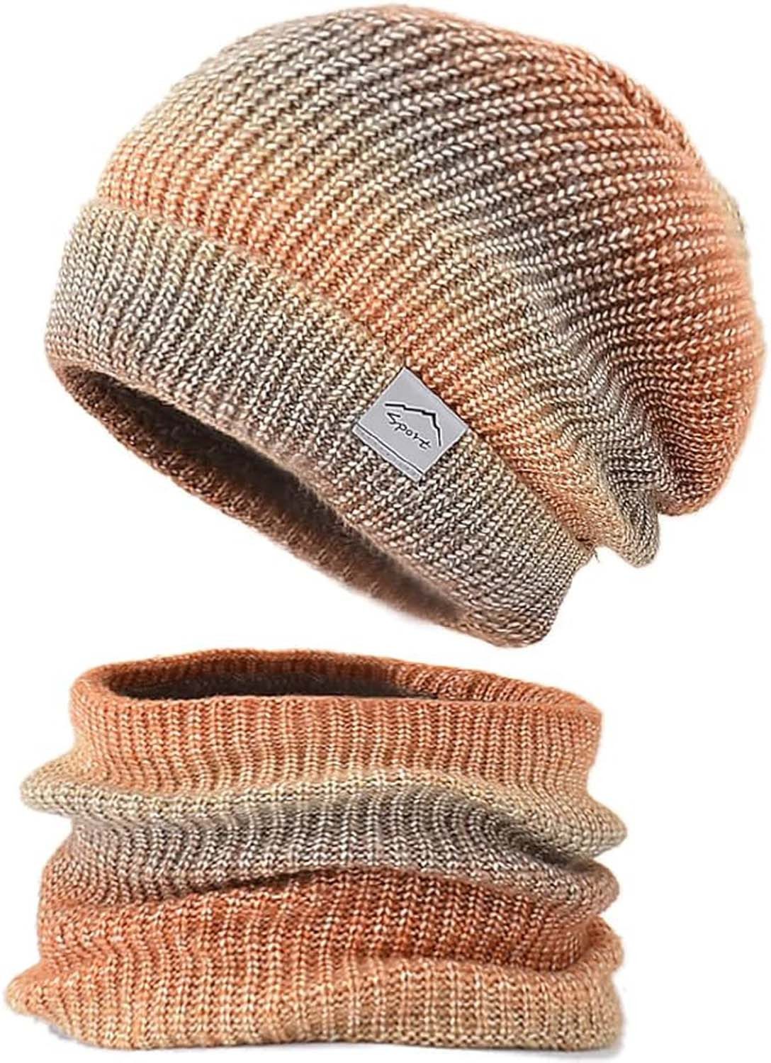Oemmn Mütze & Schal Wintermütze Strickmütze mit Schal Damen Warme