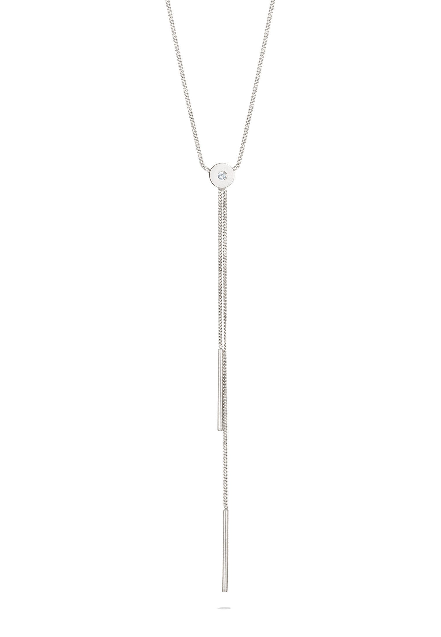 Elli Kette mit Anhänger Y-Kette Weiß 925 Sterling Silber, mit Kristallen vo günstig online kaufen