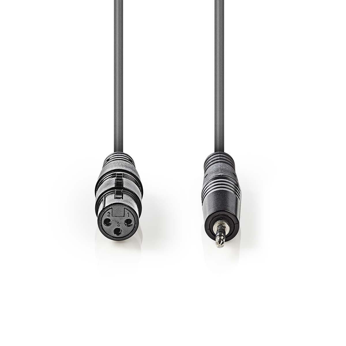 Nedis COTH15320GY10 Audio- & Video-Kabel, Balanced Audio-Kabel, Balanced Audio-Kabel, XLR 3-Pin, 3.5 mm, flexible Verwendung für Tontechniker, Musiker