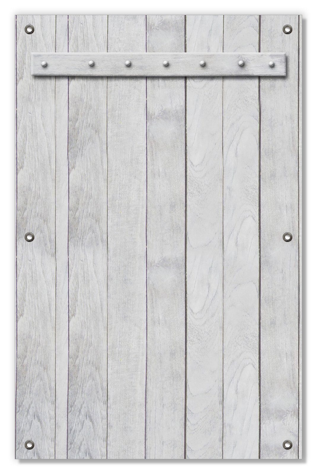 Sonnenschutz Graue Holztür, Wallario, blickdicht, mit Saugnäpfen, wiederablösbar und wiederverwendbar
