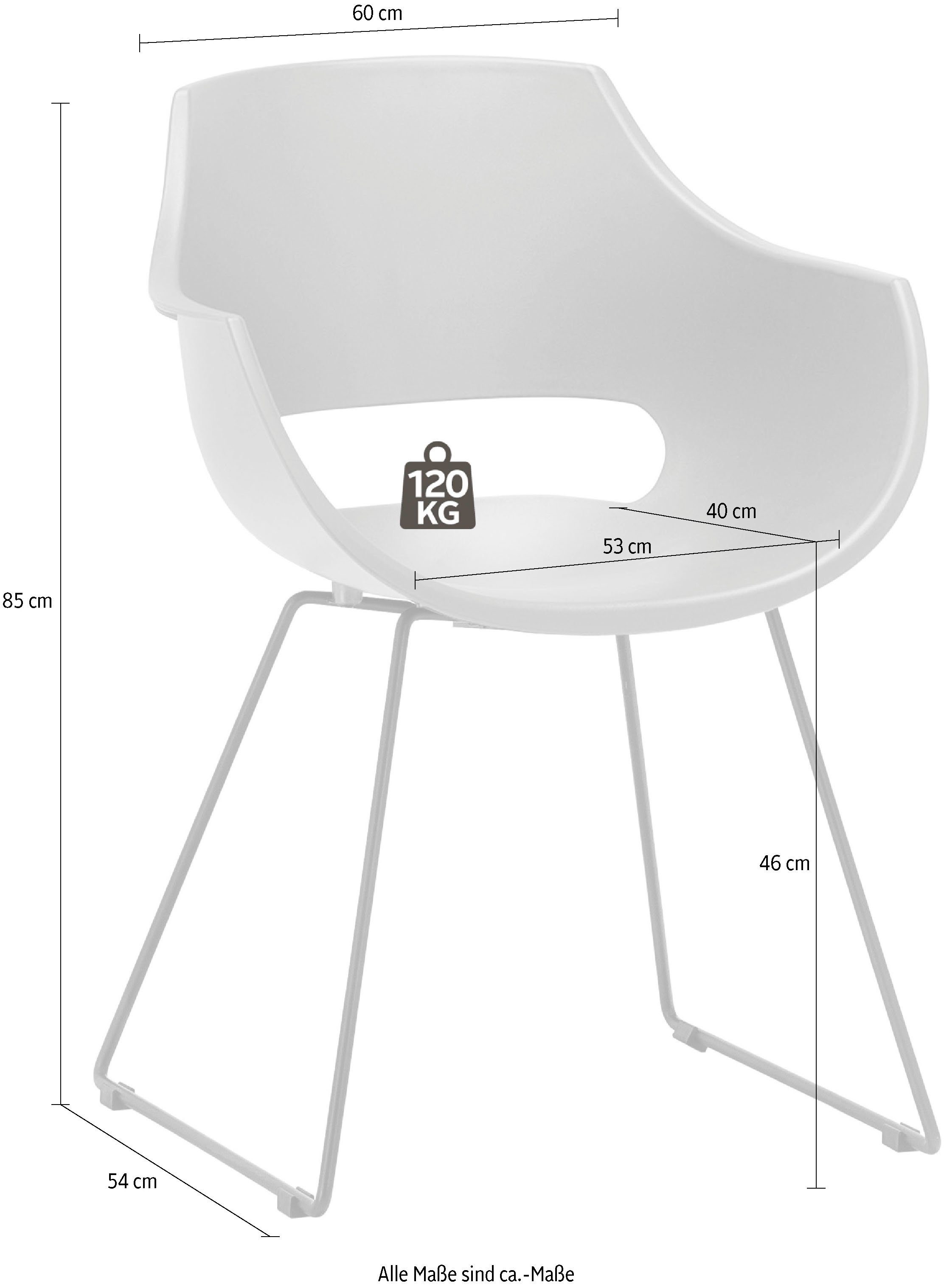 Grau MCA St), bis (Set, belastbar 120 Kg Rockville Schalenstuhl Stuhl furniture 4 Grau |