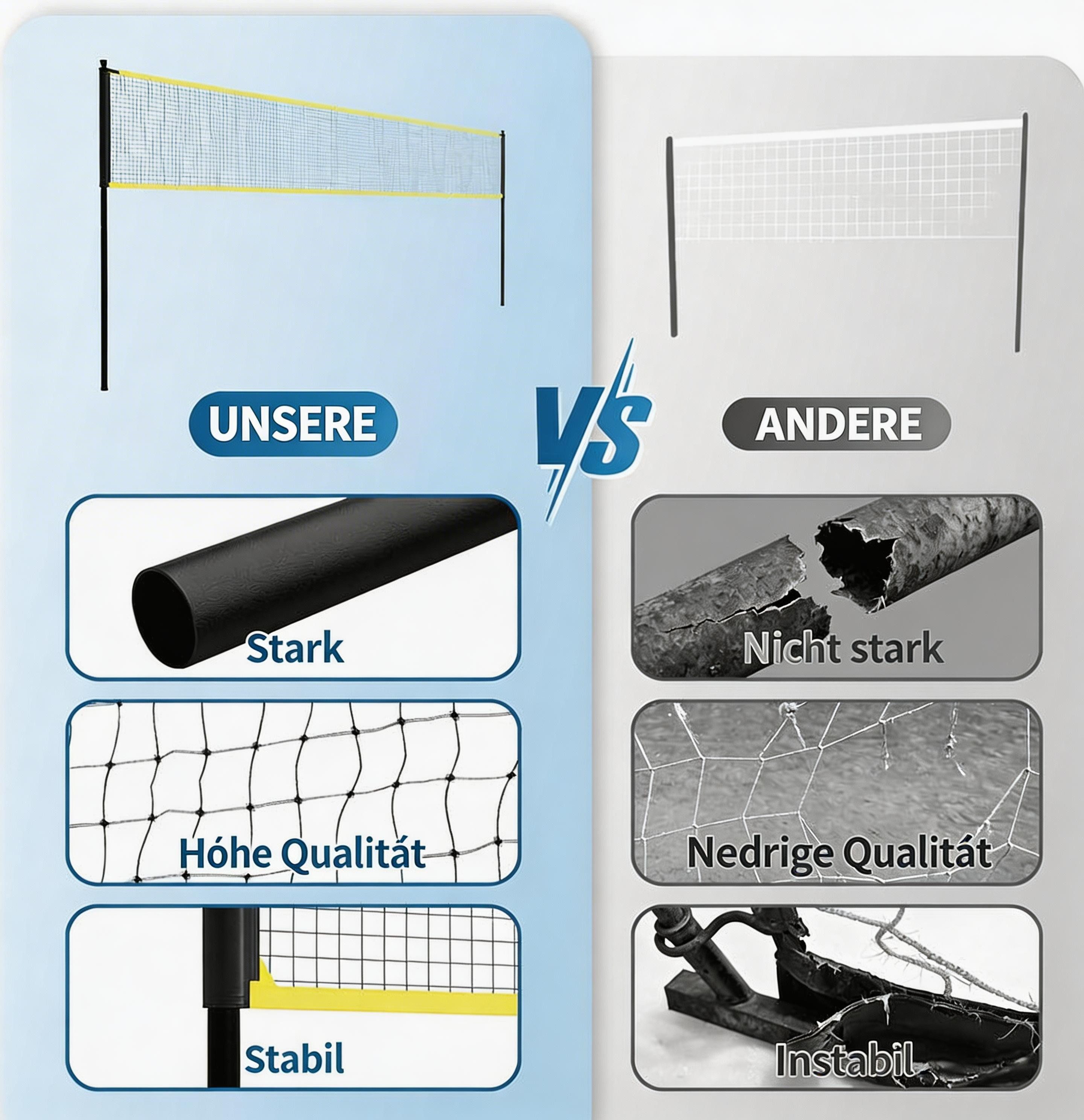 GarveeMore Volleyballnetz Set, 975cm Volleyball Trainingsgerät mit Volleyball Pumpe Tragetasche