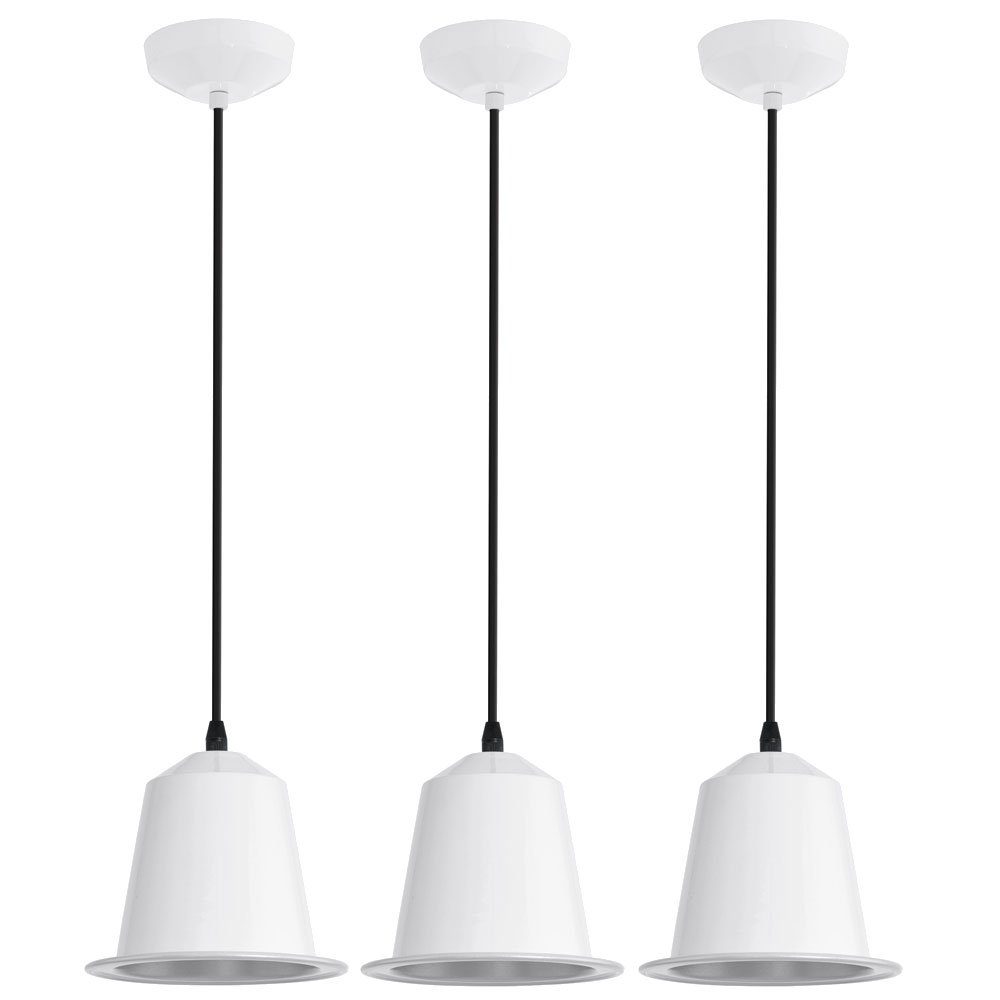 LED LED etc-shop Set Pendellampe Leuchtmittel 3er Warmweiß, Wohnzimmerlampe Hängelampe weiß inklusive, Pendelleuchte, Esstischlampe