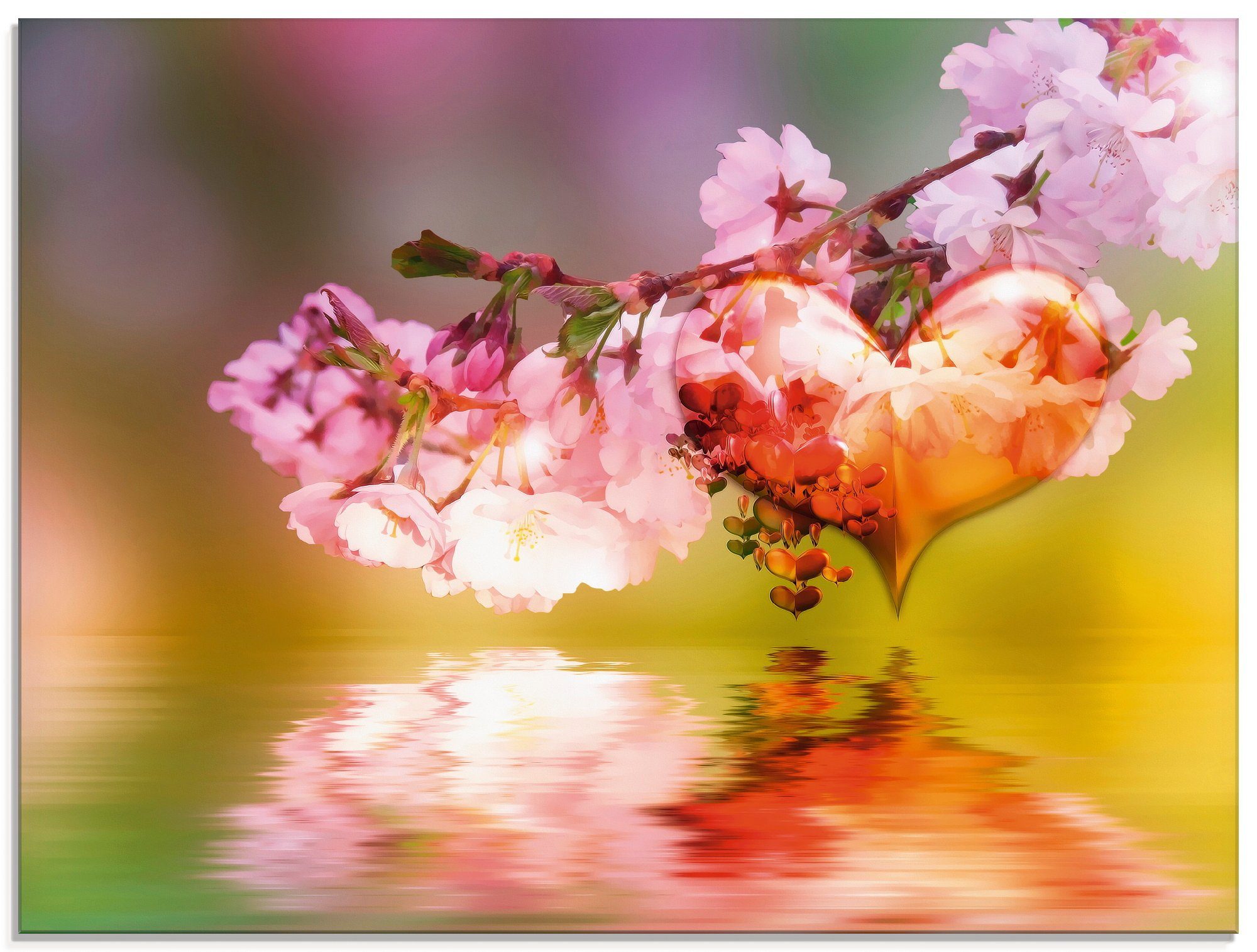 Artland Glasbild Frühlingsherz, Arrangements (1 St), in verschiedenen Größen | Bilder