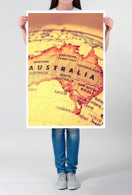 Sinus Art Poster Künstlerische Fotografie 60x90cm Poster Australien auf einem Globus