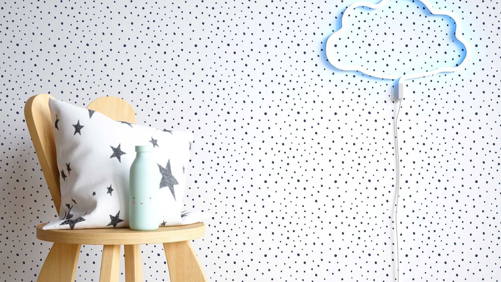 Newroom Vliestapete, Weiß Kindertapete Kinder Punkte - Babytapete Babyzimme günstig online kaufen