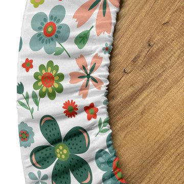 Abakuhaus Tischdecke Rundum-elastische Stofftischdecke, Frühling Childish Folk Flowers