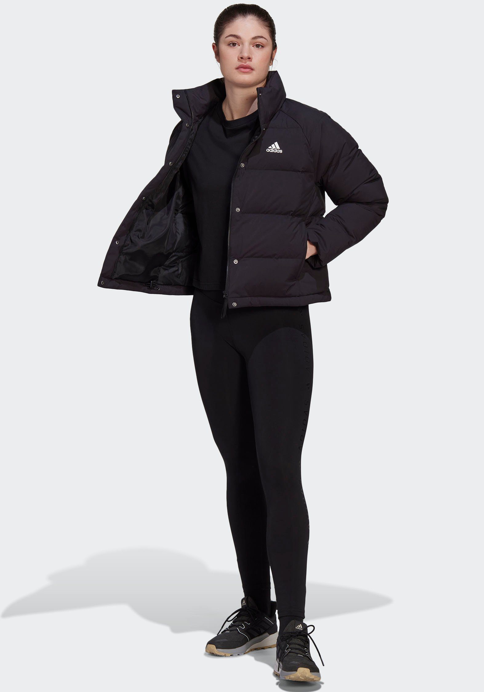 adidas Sportswear HELIONIC DAUNENJACKE schwarz Outdoorjacke RELAXED
