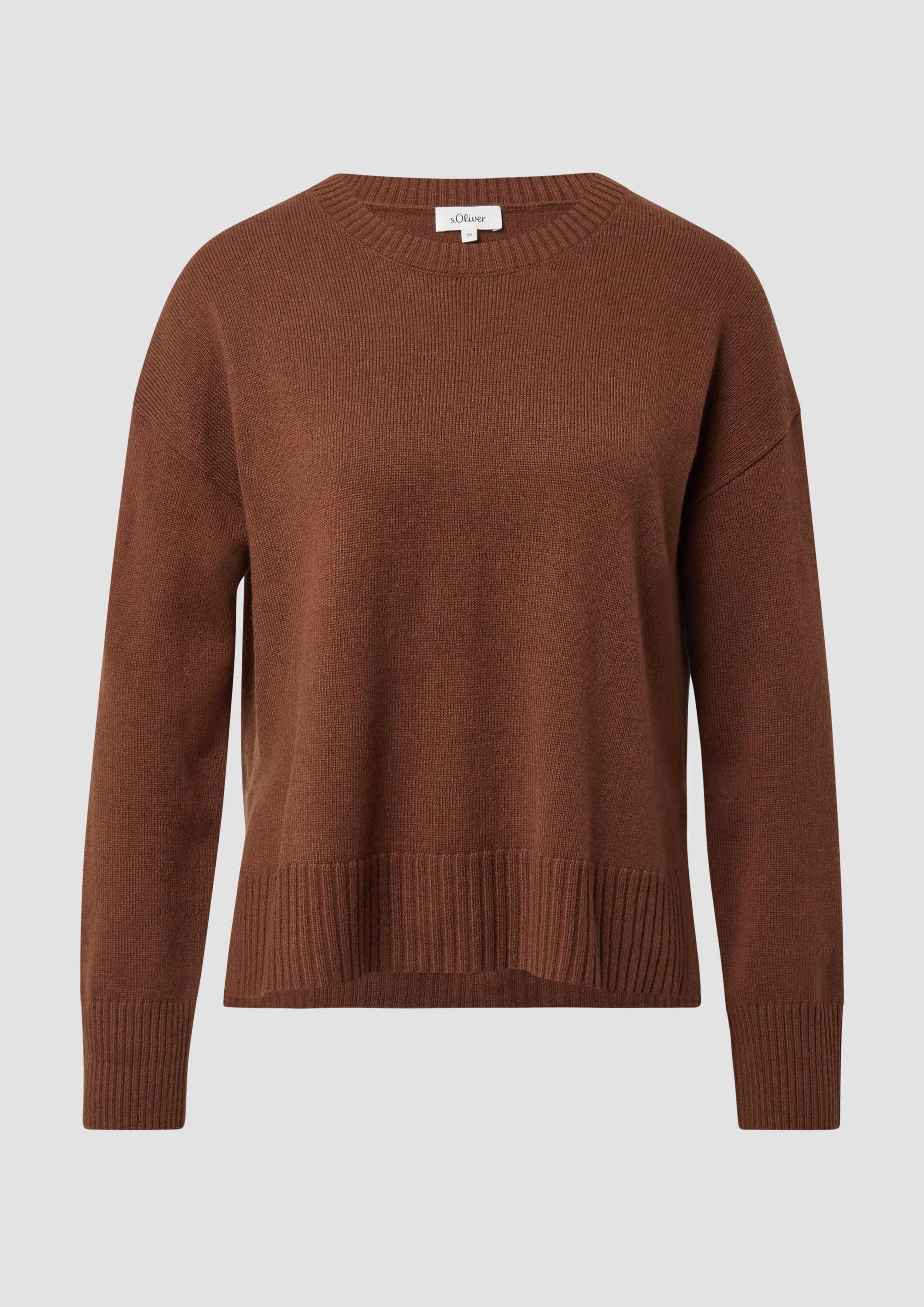 s.Oliver Longpullover Strickpullover Strickpullover mit Seitenschlitzen