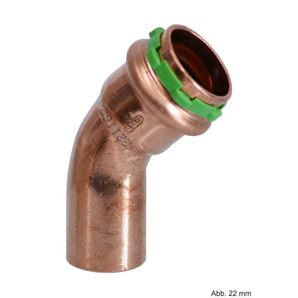 VSH Wasserrohr VSH SudoPress Kupfer SP5040V Bogen 45°, I/A, 15 mm
