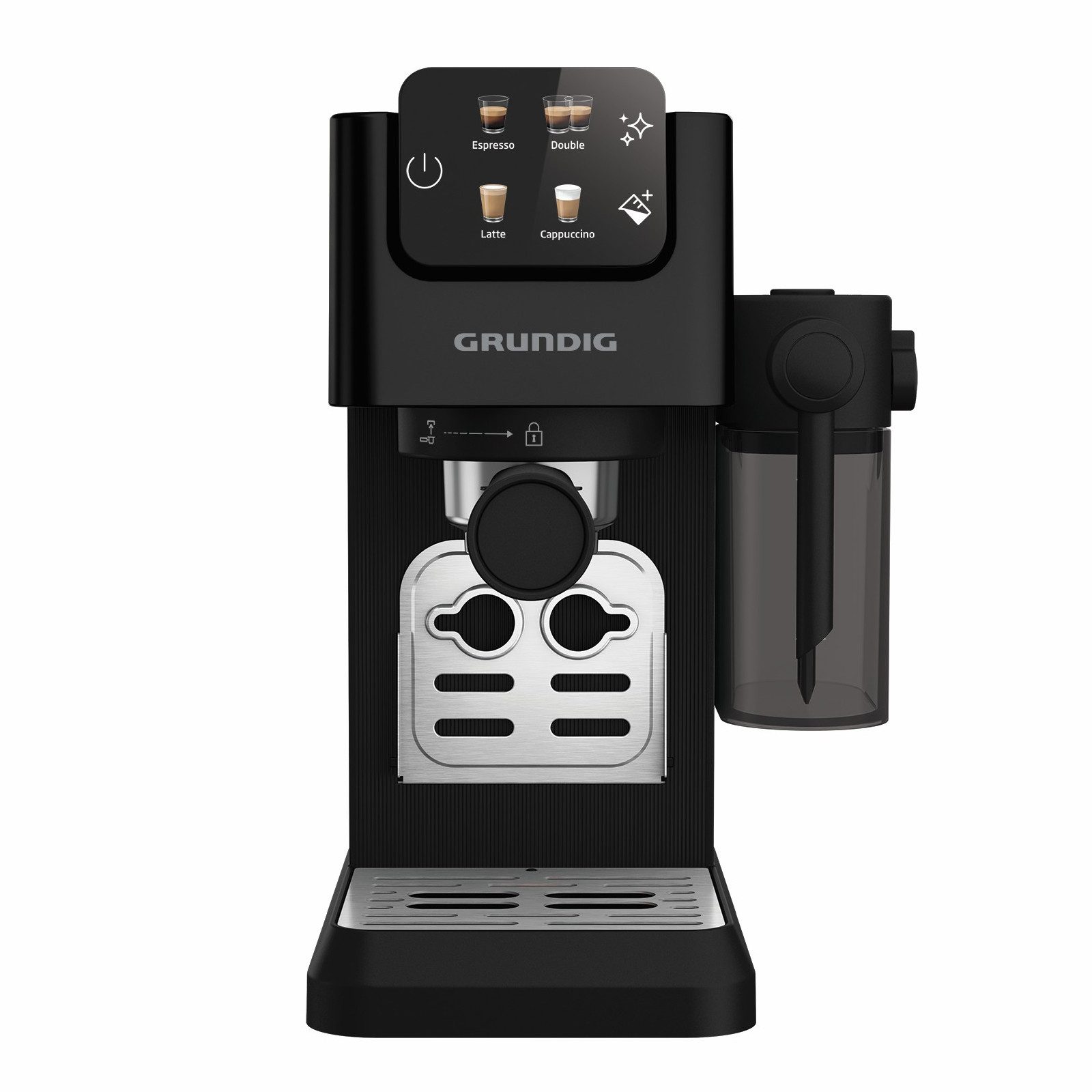 Grundig Siebträgermaschine KSM 4431 L, Touch-Displays, Zweifachdüse, 15 Bar Pumpendruck