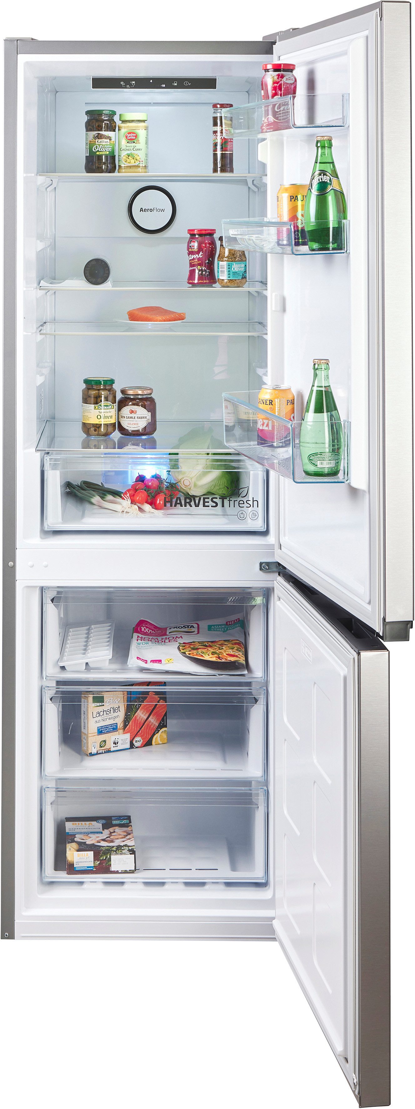 BEKO Kühl-/Gefrierkombination B5RCNA346HXB, 179,6 cm hoch, 59,5 cm breit, HarvestFresh™ - längerer Erhalt von Vitaminen