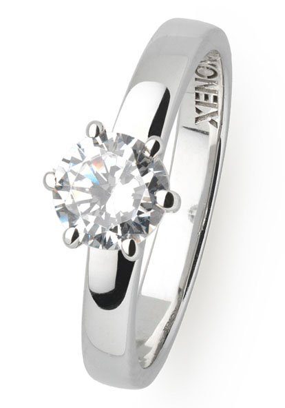 XENOX Fingerring XS KRAPPE SILBER, XS7356, mit Zirkonia (synth)