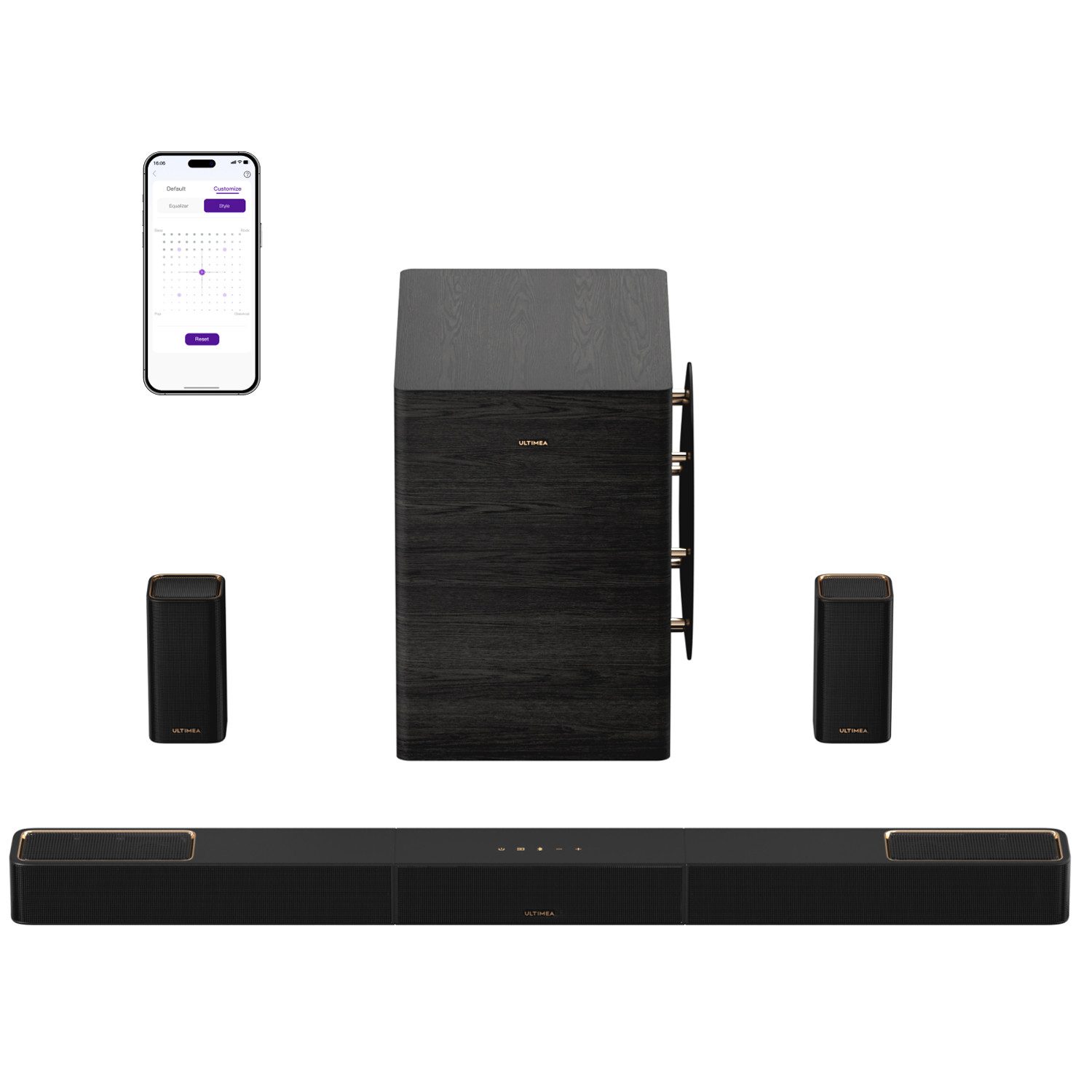 Ultimea Skywave Series Soundbar 7.1.4-Kanal Dolby Atmos (980 W, 360° SurroundX Audio, Verlustfreie Audioübertragung, Dolby Atmos)