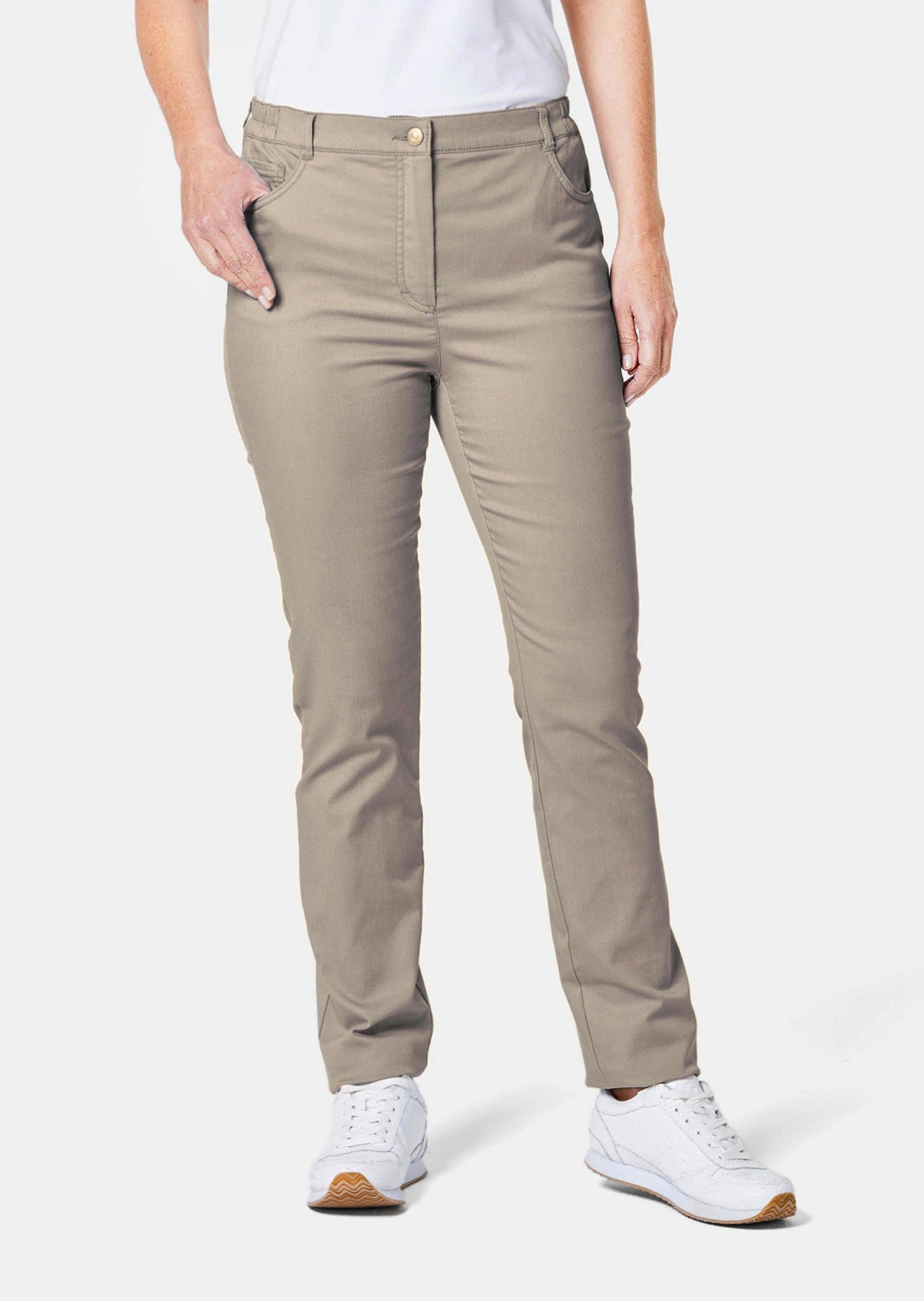 Neuestes Design GOLDNER Stoffhose Kurzgröße: Bügelfalte Bequeme beige Hose Anna mit