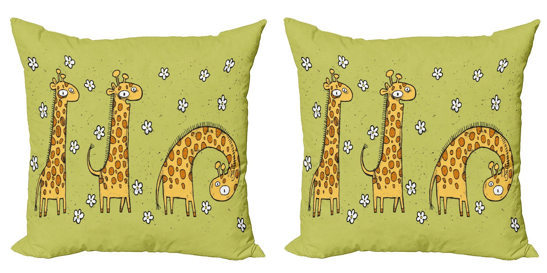 Kissenbezüge Modern Accent Doppelseitiger Digitaldruck, Abakuhaus (2 Stück), Tier Illustration der Giraffen