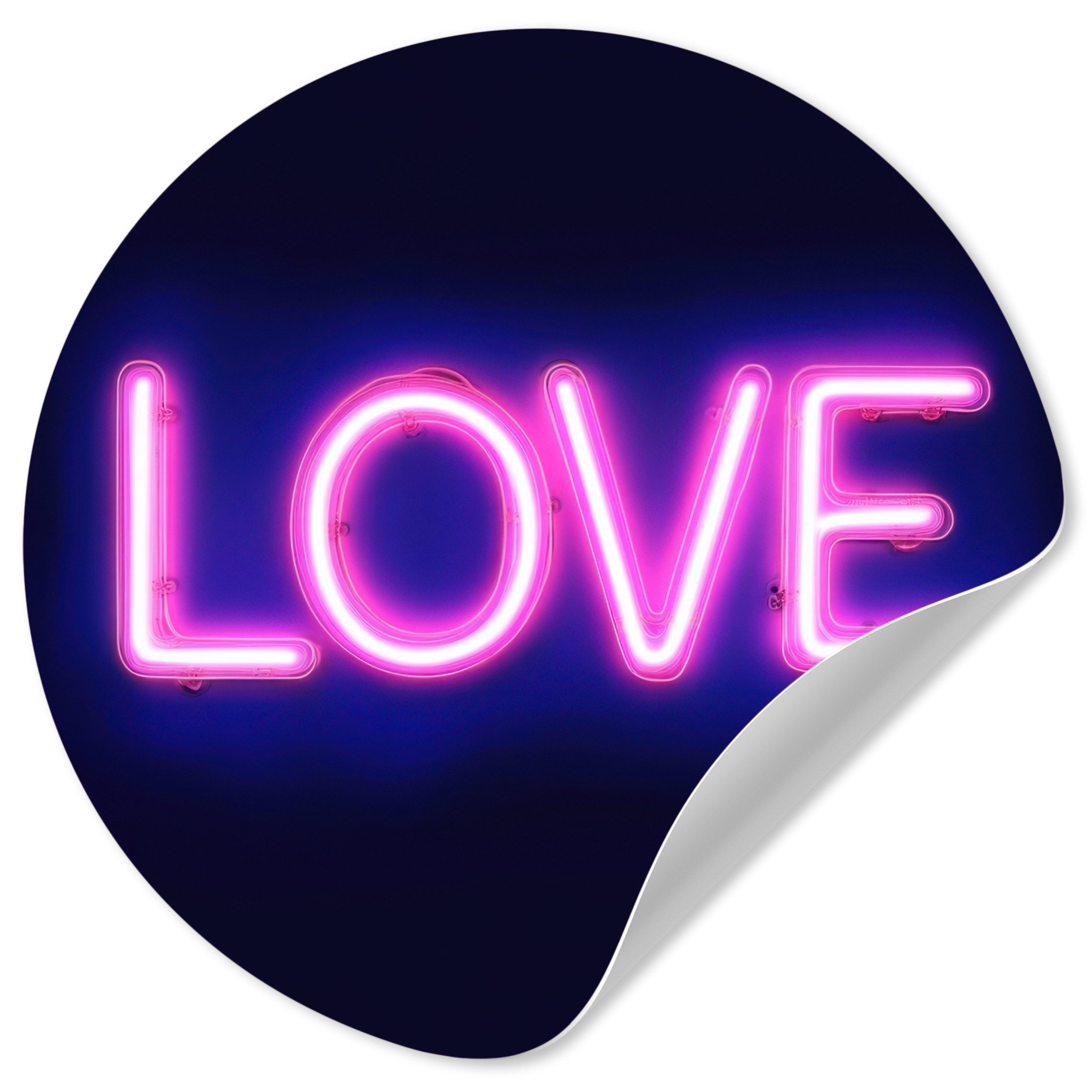 MuchoWow Wandsticker Neon - Liebe - Valentinstag (1 St), Wandtattoo Selbstklebend, Wohnzimmer Deko Aufkleber, 30x30 cm