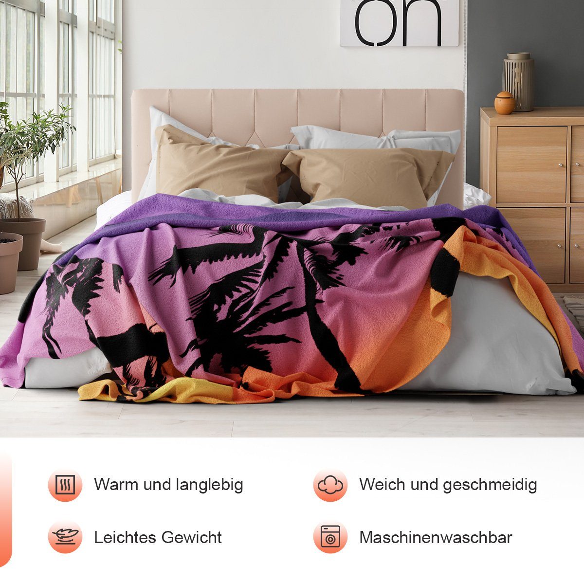 Wohndecke Kuscheldecke Decke für Weich Sofadecke MULISOFT, Bett Blanket Schlafzimmer Wohndecken Fleecedecke 200x150cm, Sofa Flanell
